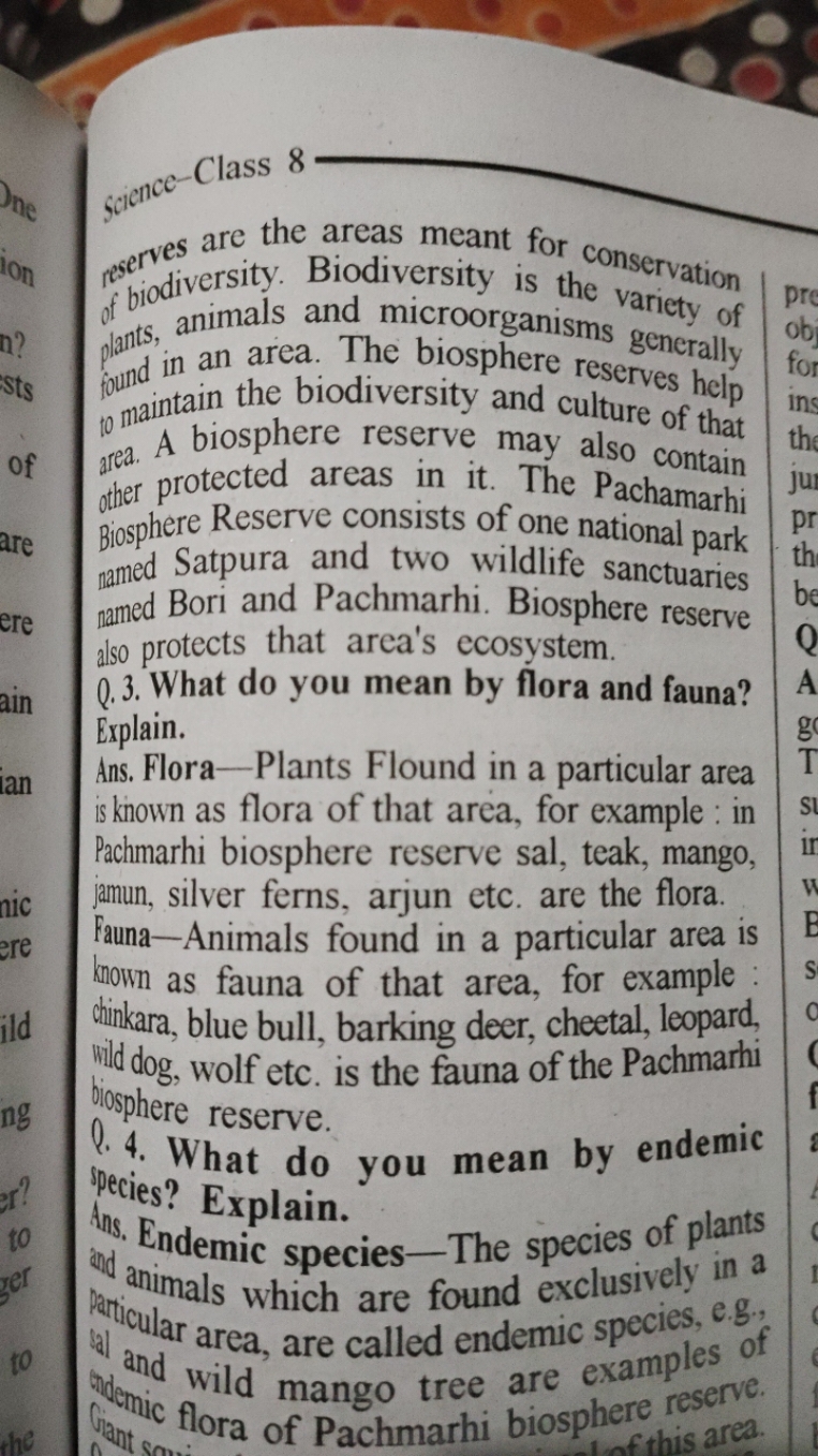 giennce-Class 8
res wes are the areas meant for conservation of biodiv