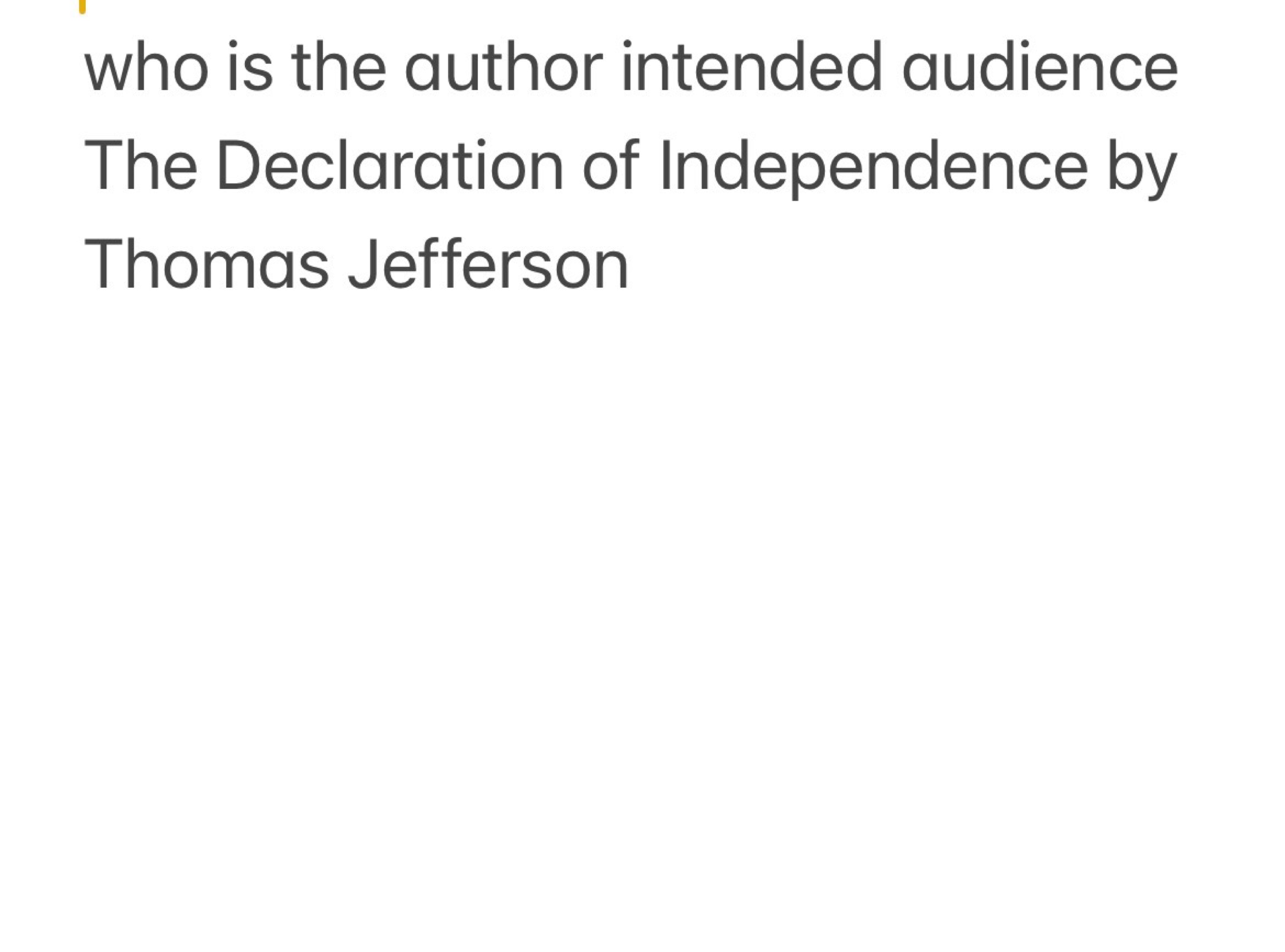 who is the author intended audience The Declaration of Independence by