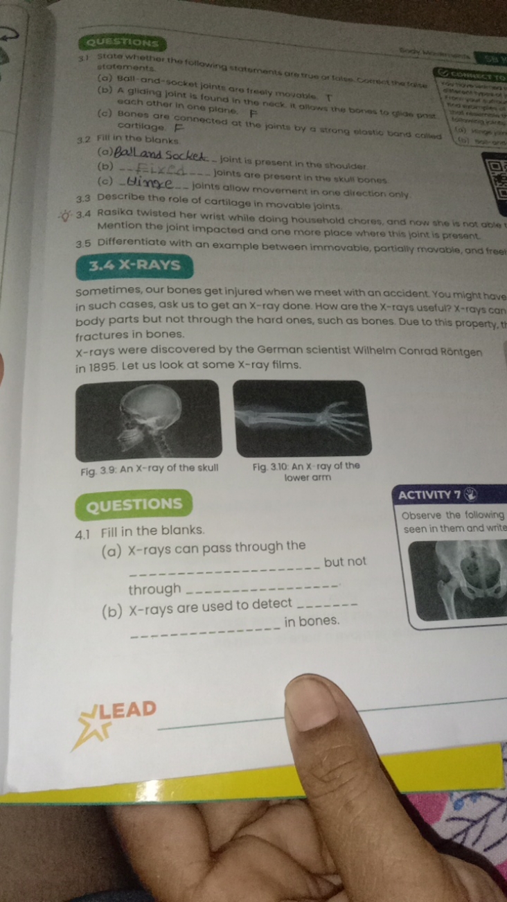 Questions
3) State whethor th following statoments areg true or talse 