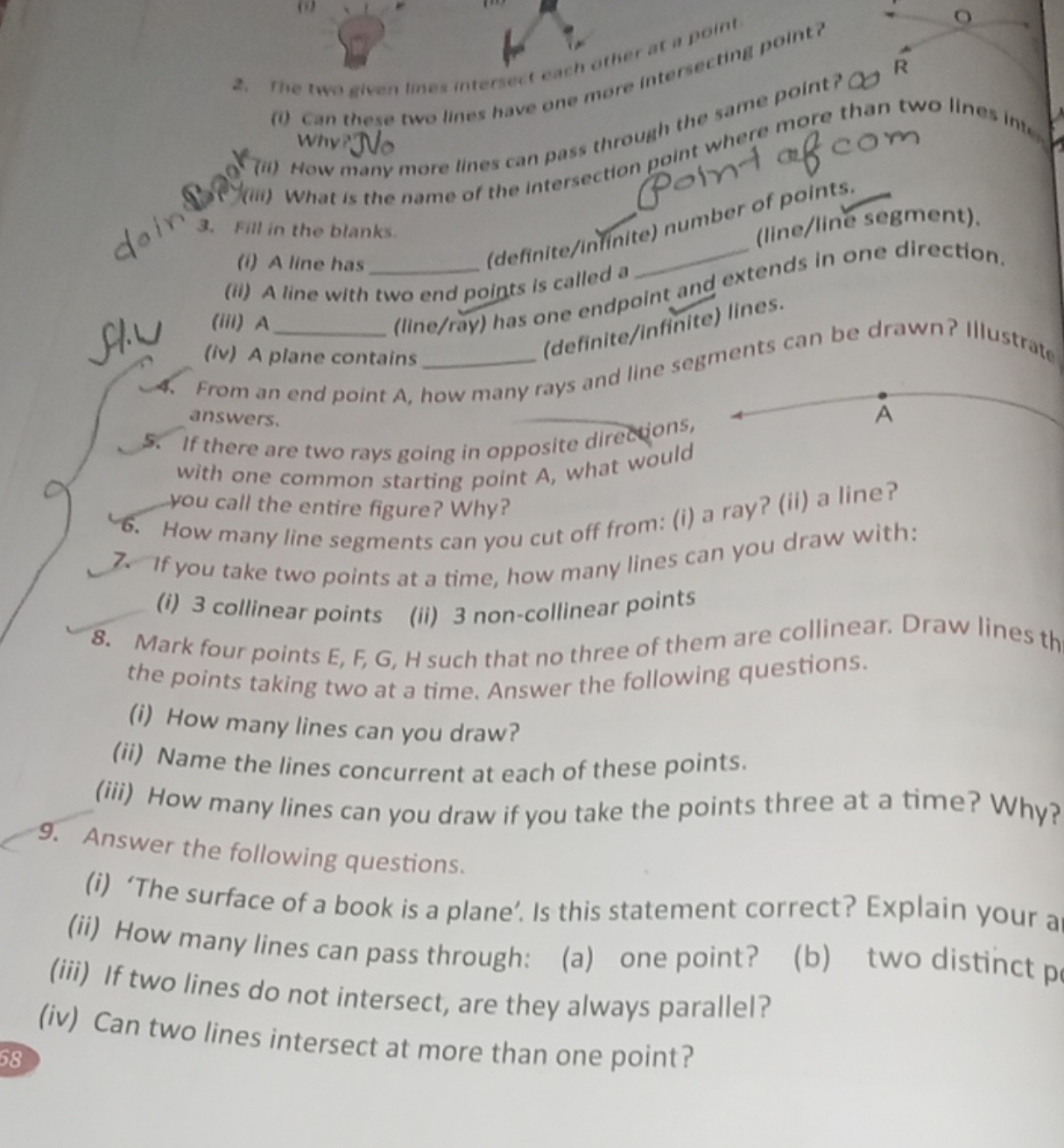 2. The two given times intersect each other ac at point
(t) Can there 