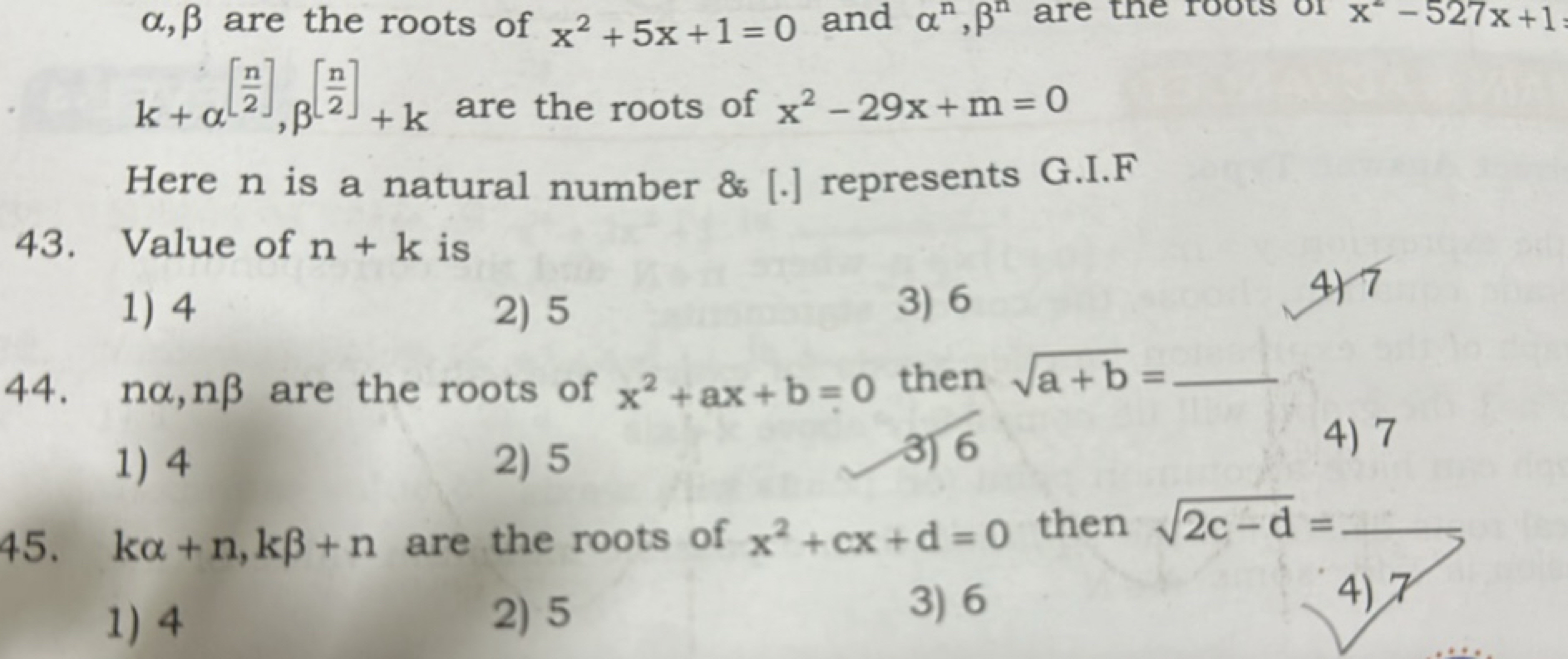 α,β are the roots of x2+5x+1=0 and αn,βn are the roots or x2−527x+1 k+