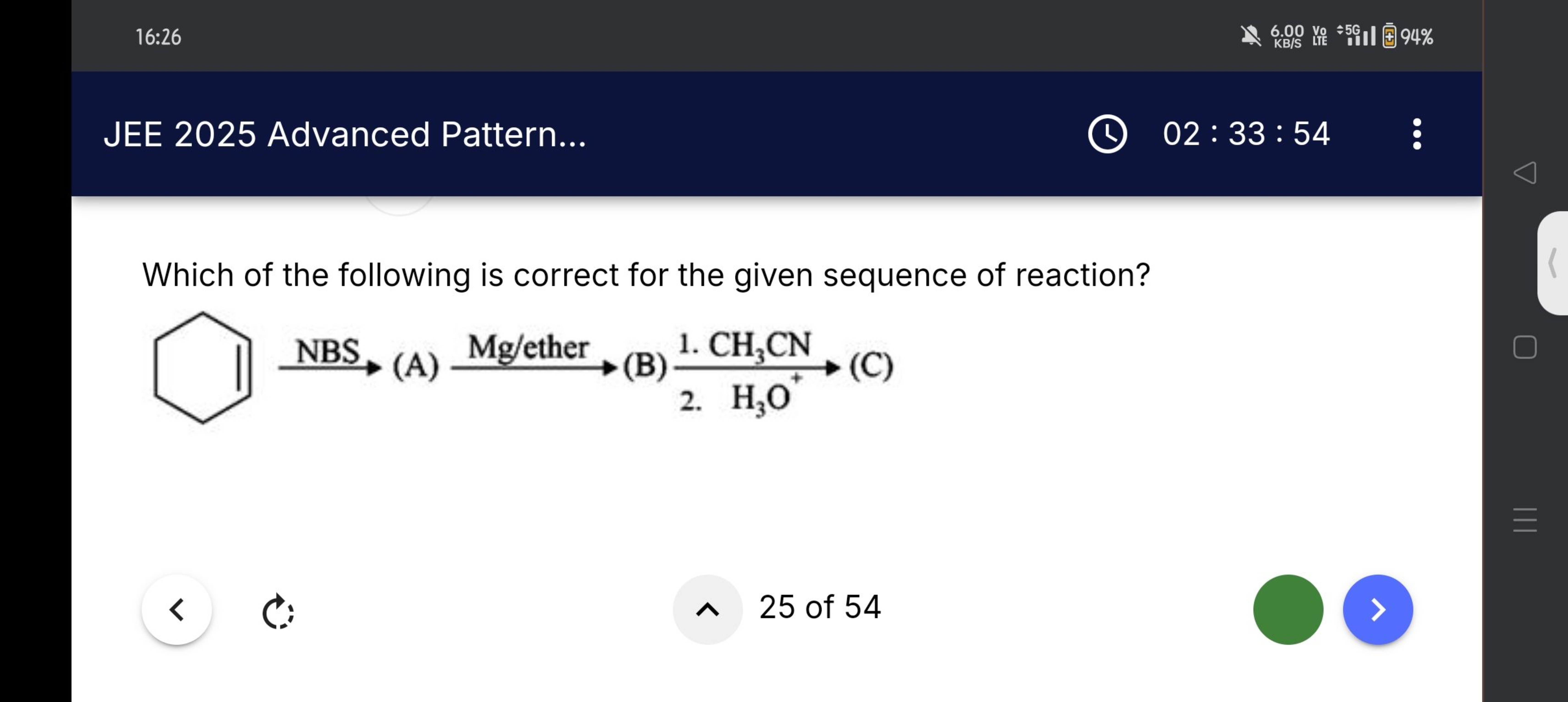 16:26
JEE 2025 Advanced Pattern...
(b) 02:33:54

Which of the followin