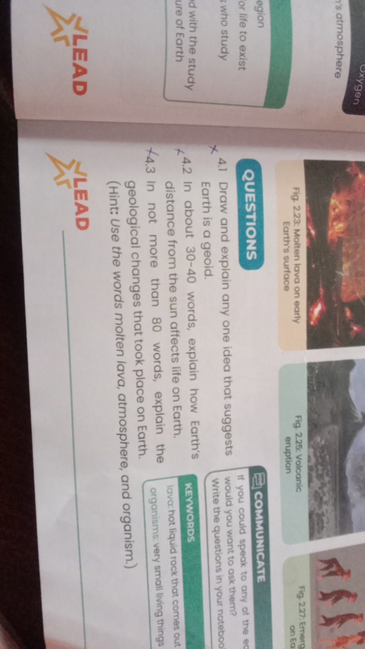 Fig. 2.23: Molten lava on early
Fig. 2.25: Volcanic
Fig. 227: Emerg
Ea