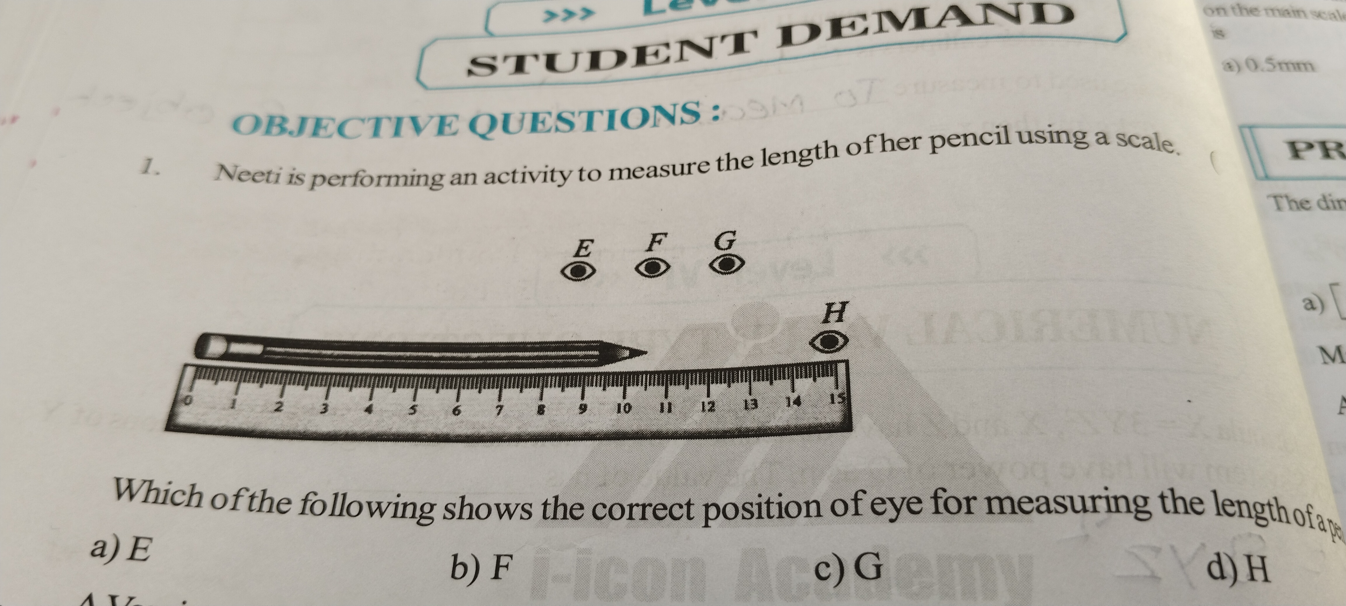 >>>
STUDENT DEMAND
OBJECTIVE QUESTIONS:M OI
1. Neeti is performing an 