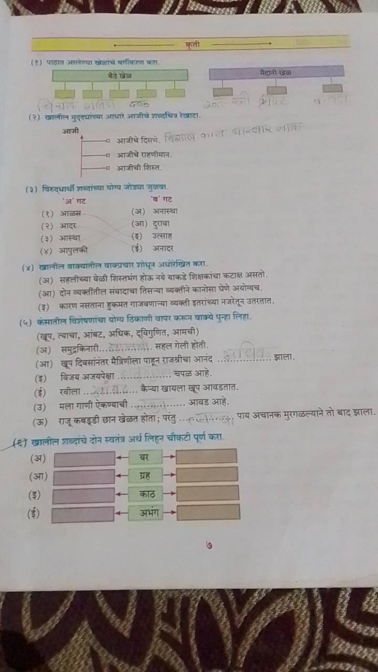 63+20y35%
कृती
(P) पाठात आलेल्या खेकांचे धगीकरण करा.
(२) खालील मुद्धवं