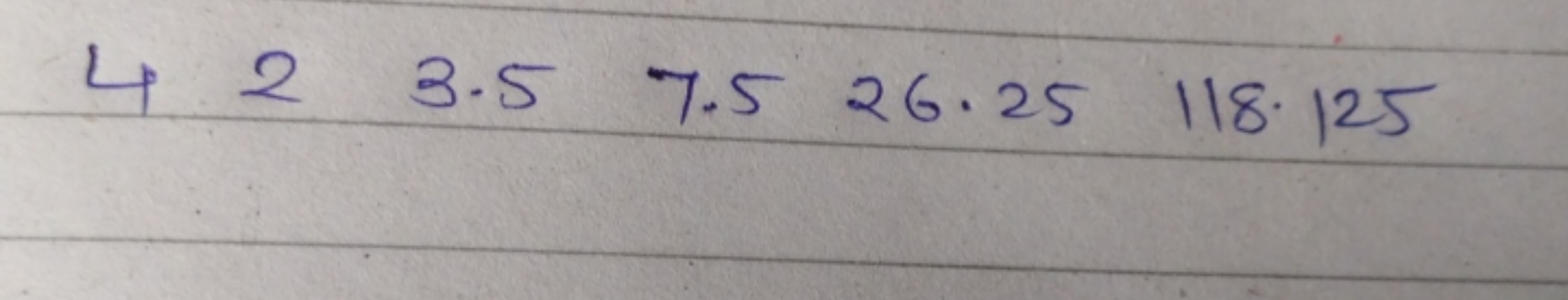 4​2​3.5​7.5​26.25​118.125​