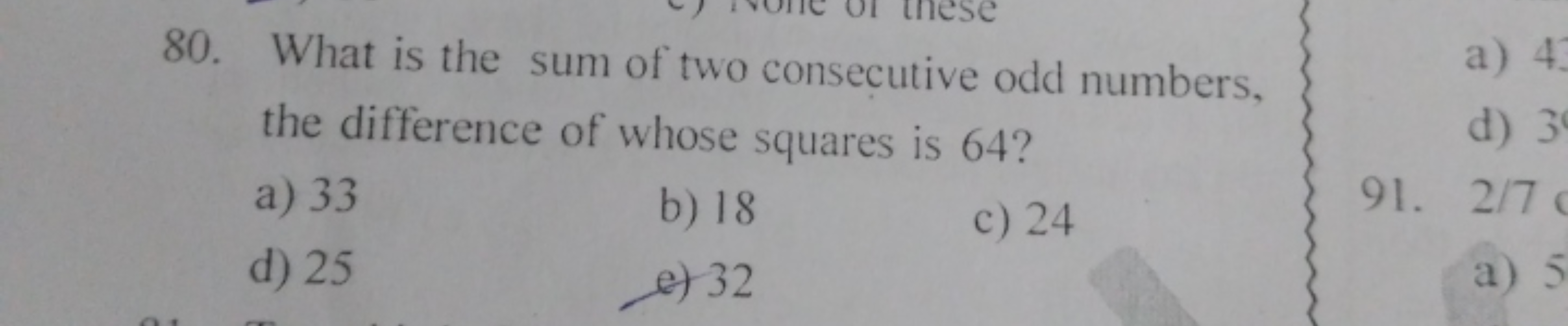 80. What is the sum of two consecutive odd numbers, the difference of 