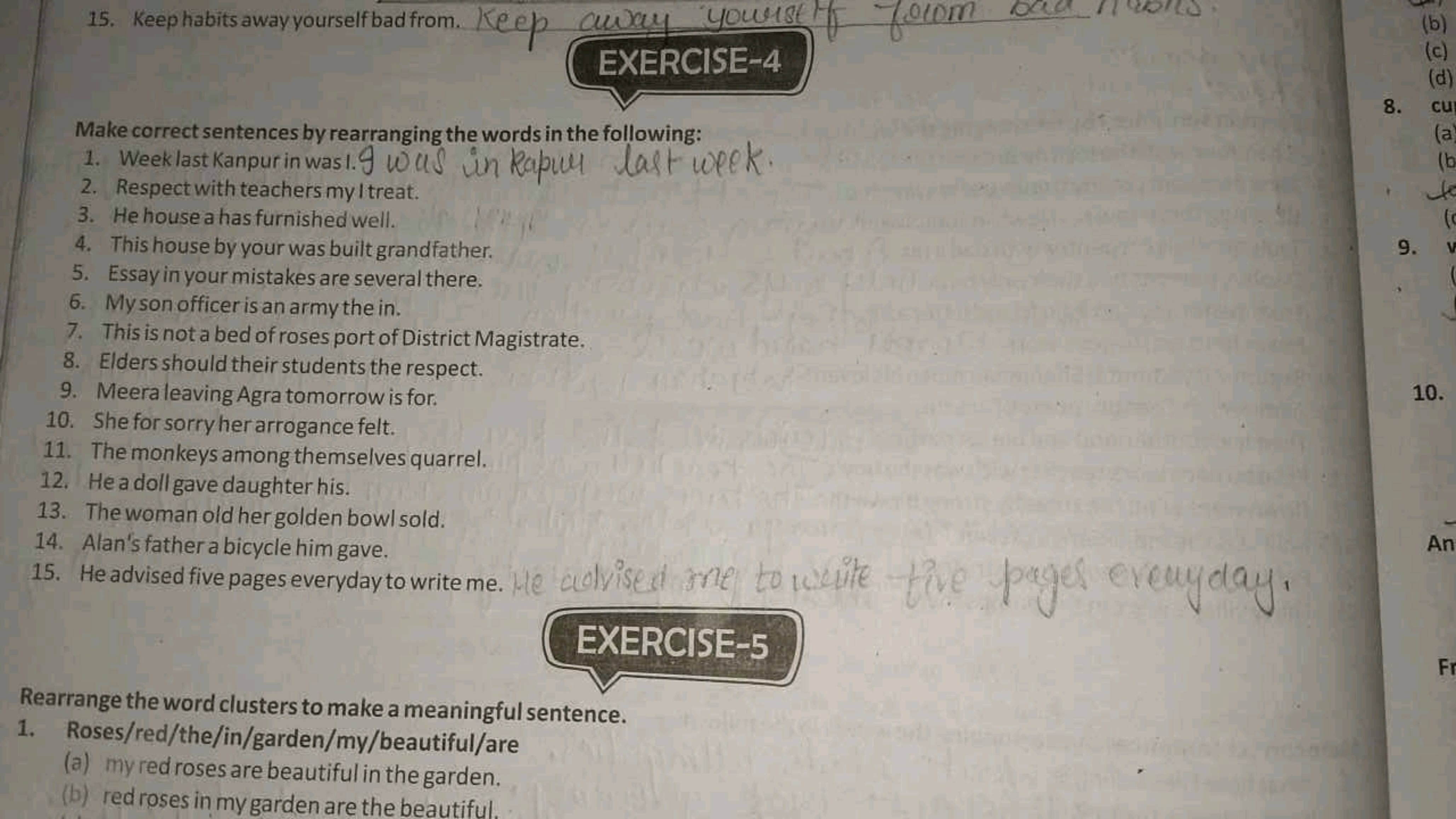 15. Keep habits away yourself bad from. Keep away yourst fol fm
EXERCI