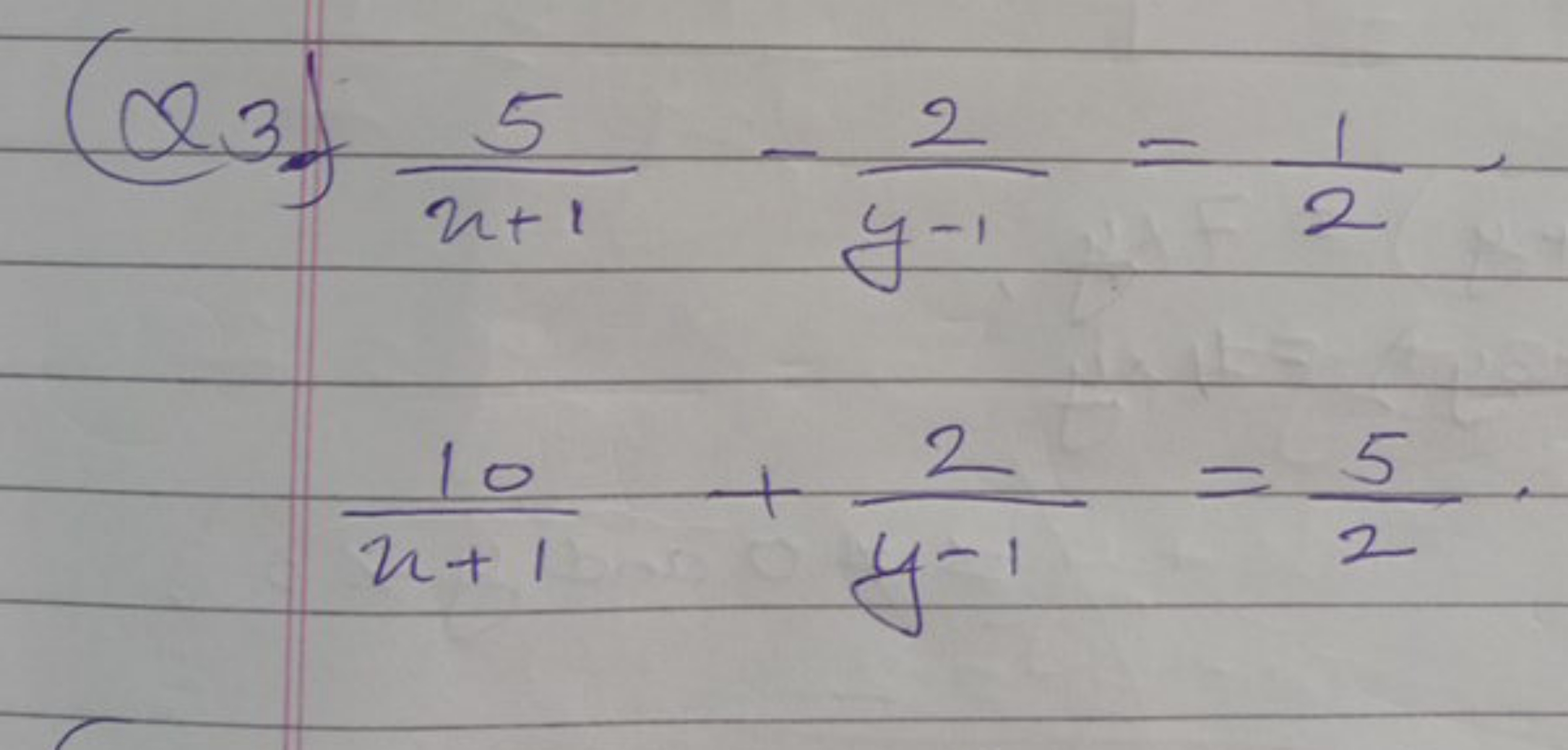 (a3) x+15​−y−12​=21​,
x+110​+y−12​=25​.