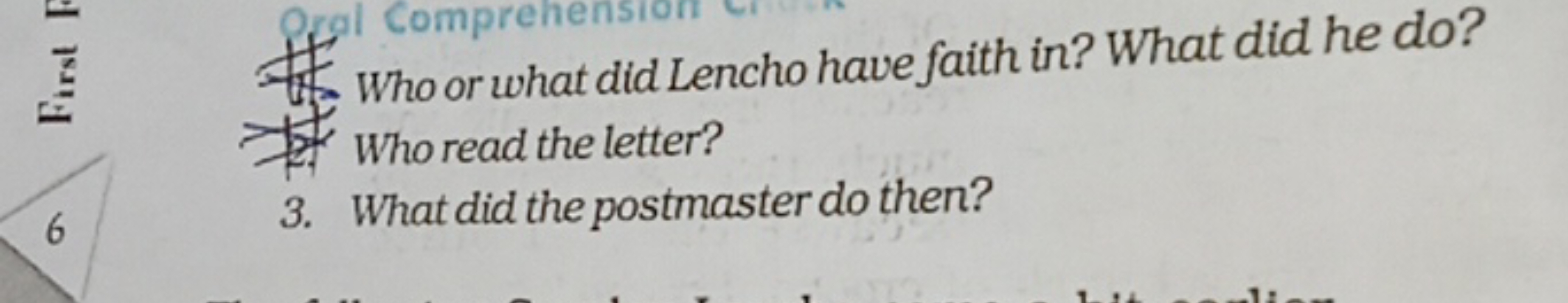 Who or what did Lencho have faith in? What did he do?
青 Who read the l