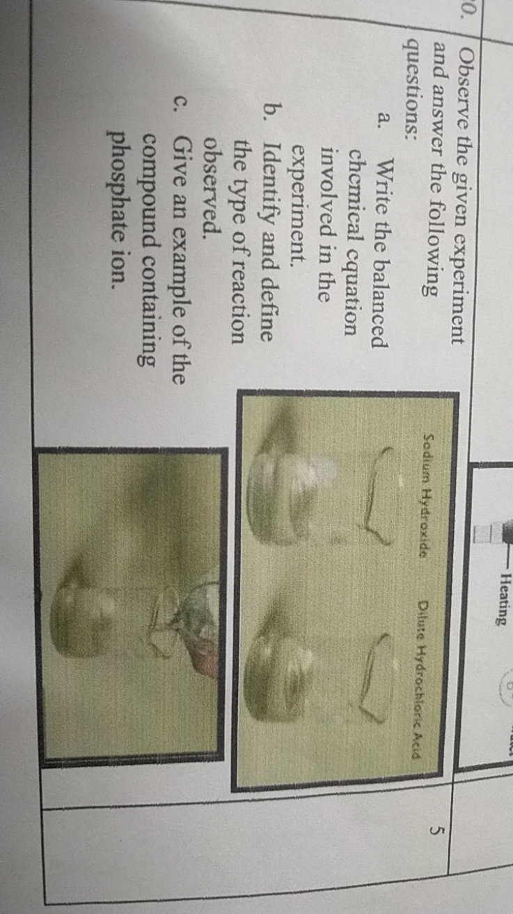 Observe the given experiment and answer the following questions:
a. Wr