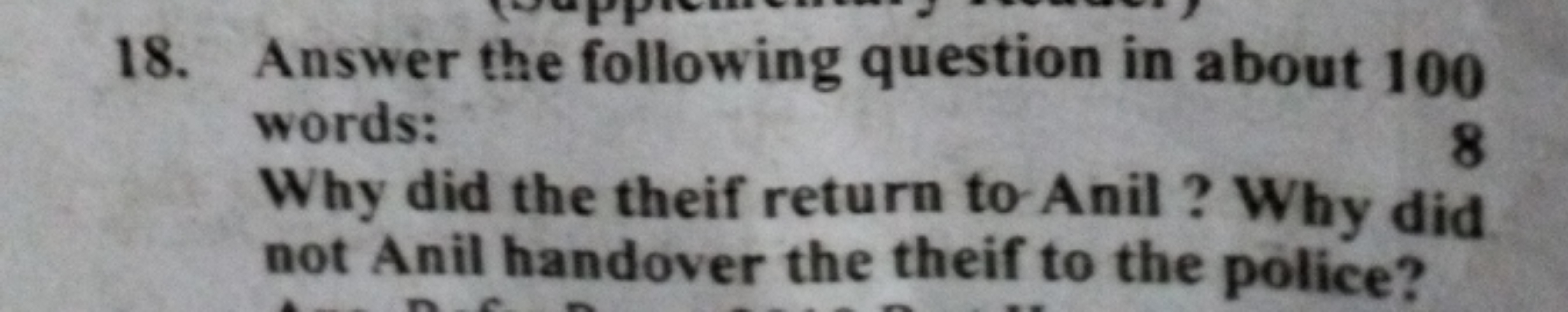 18. Answer the following question in about 100 words:
8
Why did the th