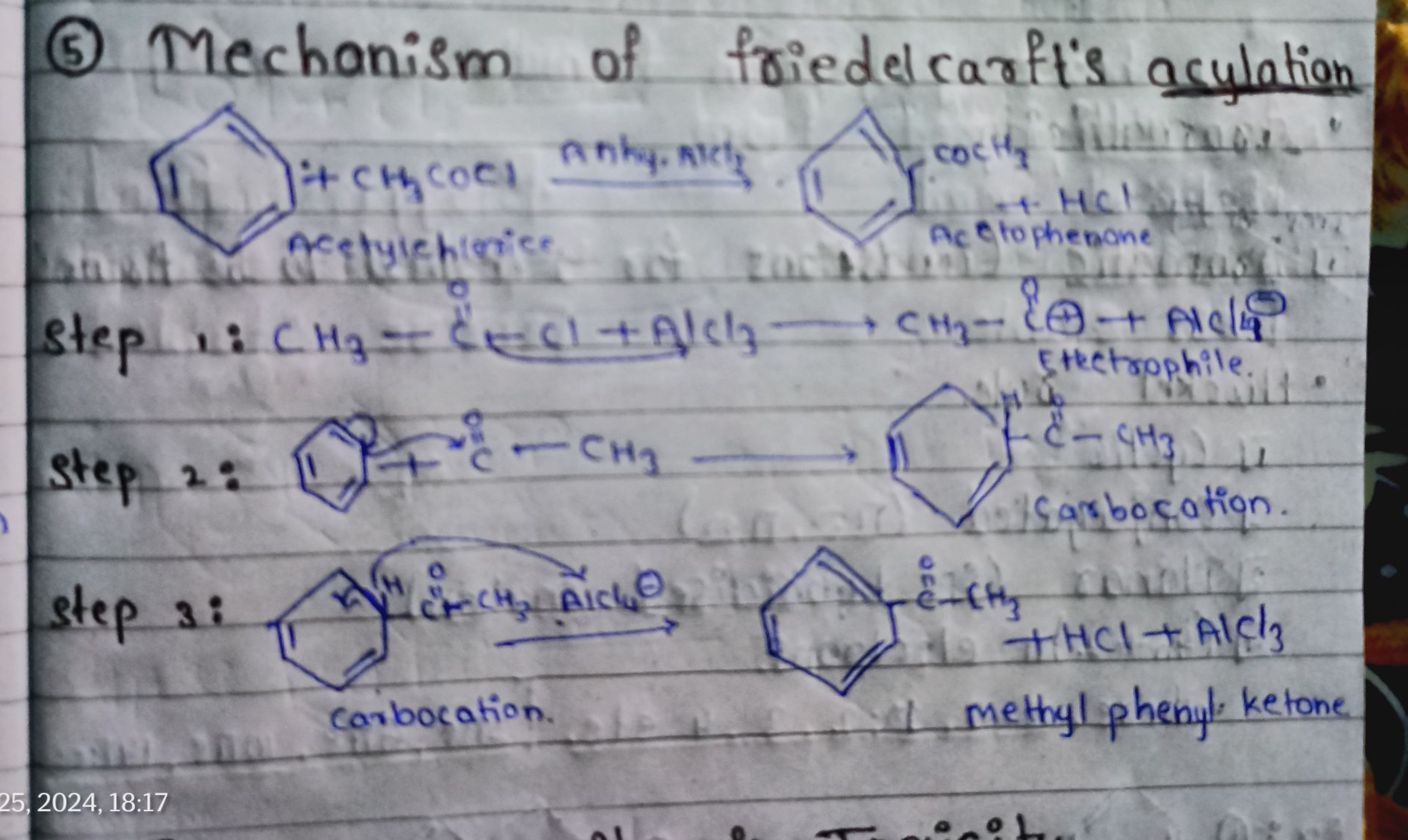 (5) Mechanism of friedelcarft's acylation