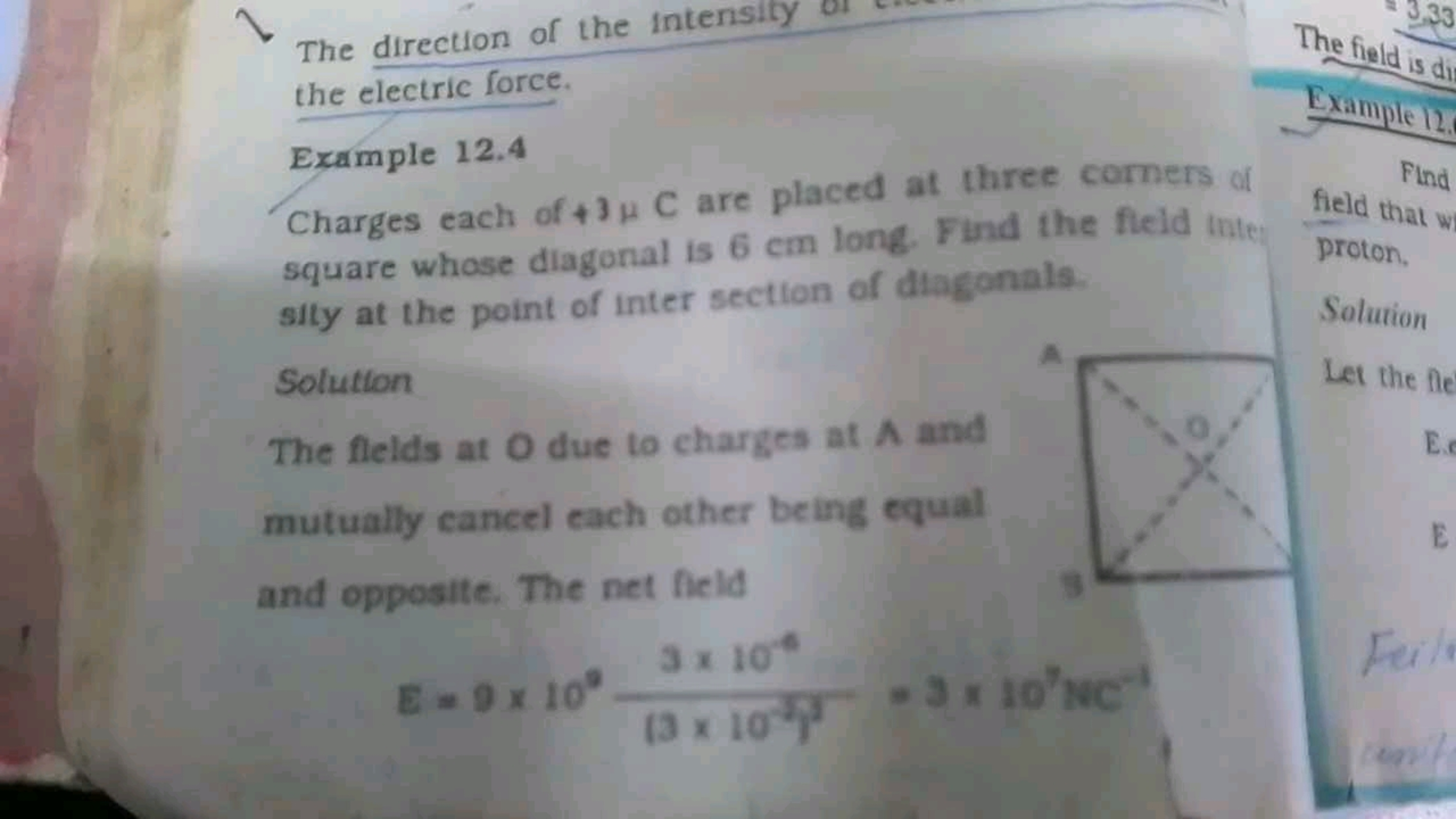 2
The direction of the intensity B
the electric force.
Example 12.4
3.