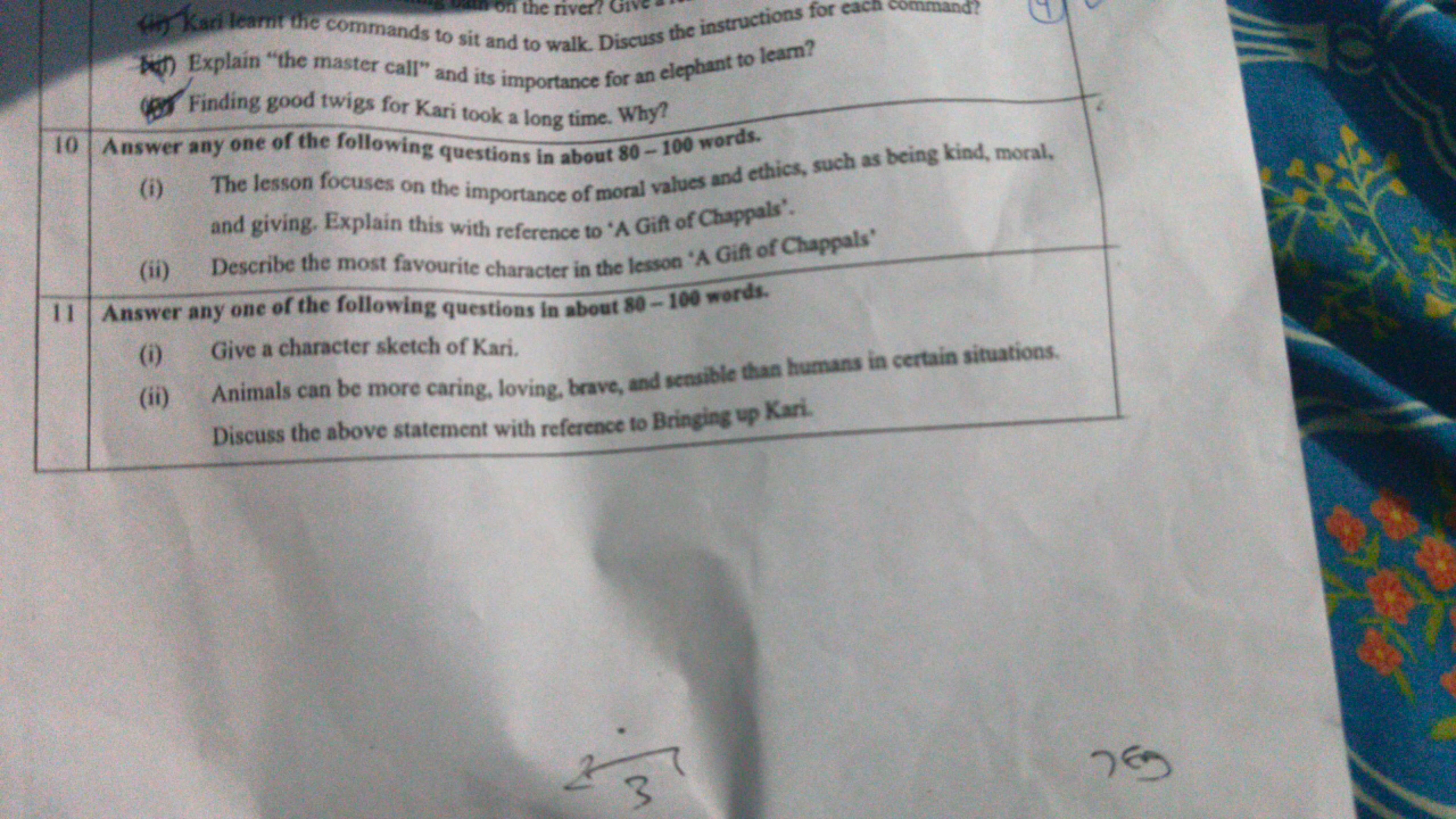 (ii) Explain "the master call" and its importance for an elephant to l