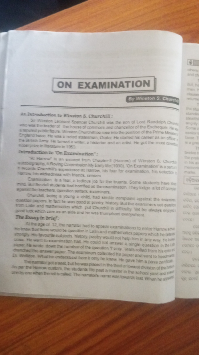 ON EXAMINATION
By Winston S. Churth

An Introduction to Minston S. Chu