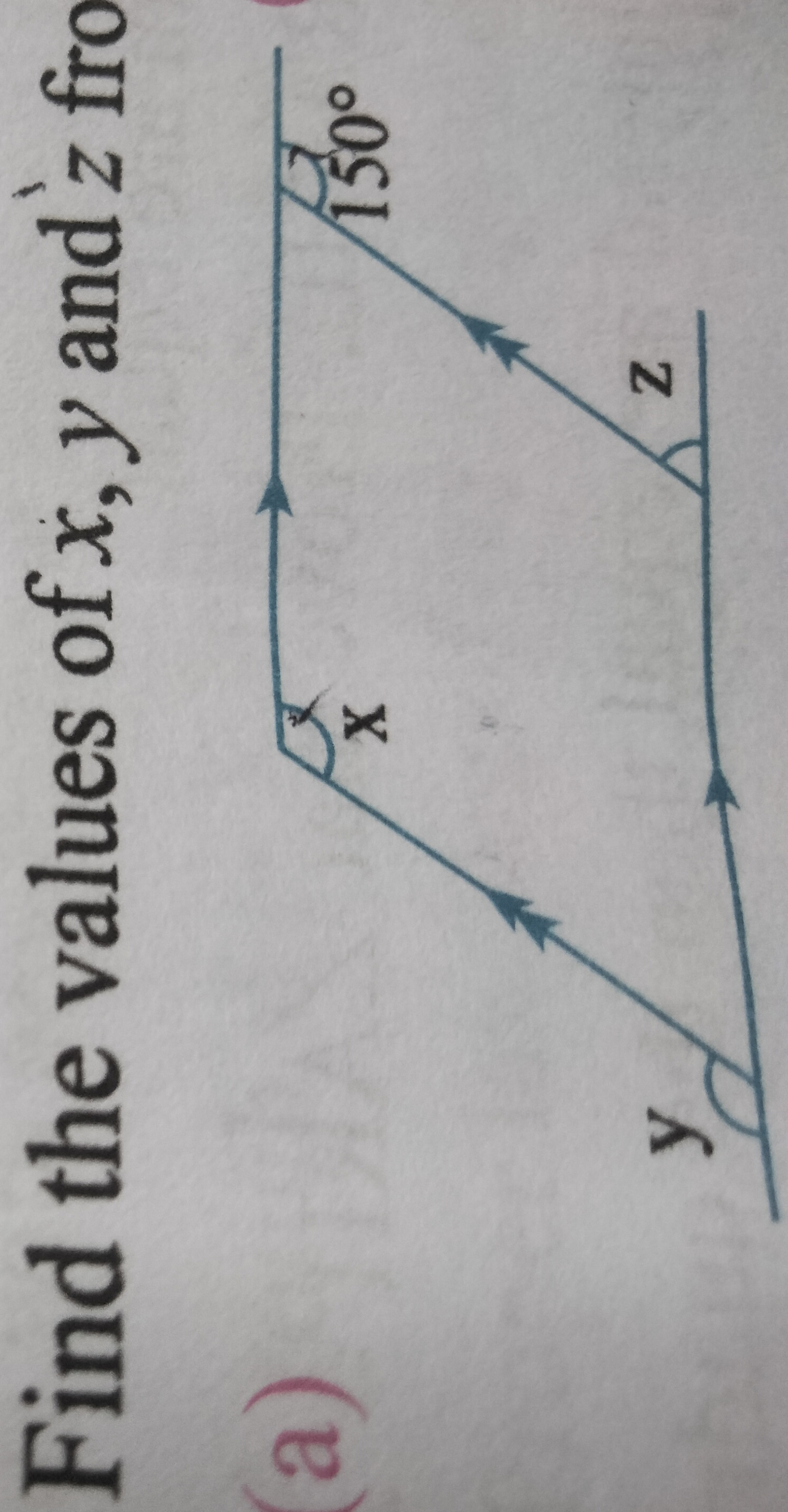 Find the values of x,y and z fro
(a)