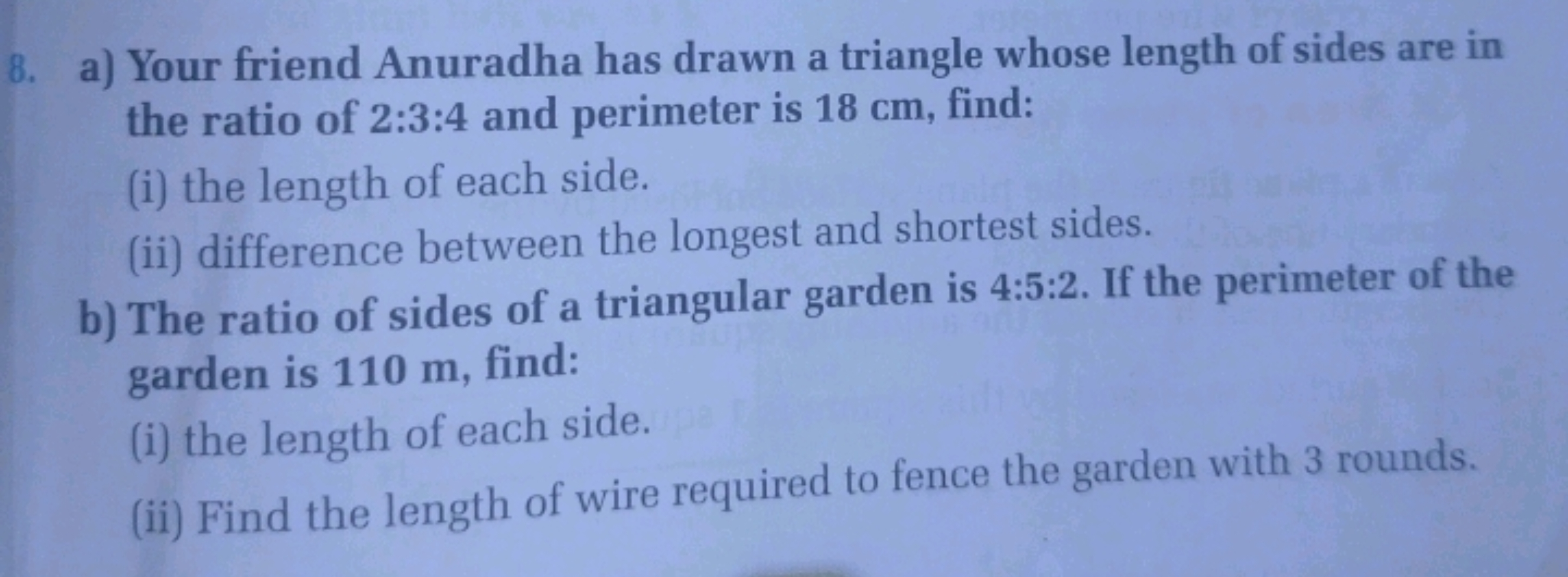 8. a) Your friend Anuradha has drawn a triangle whose length of sides 