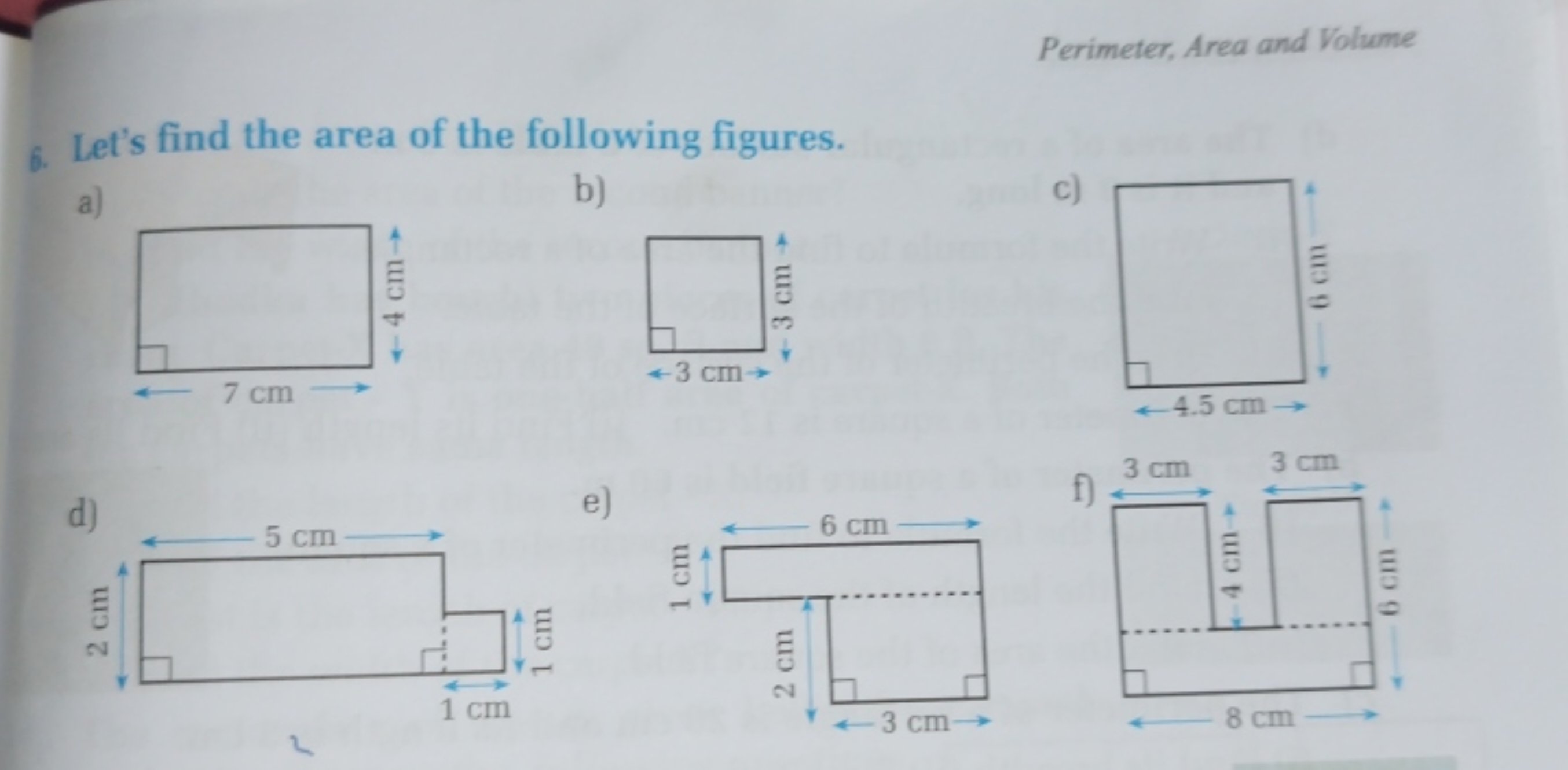 Perimeter, Area and Volume
6. Let's find the area of the following fig