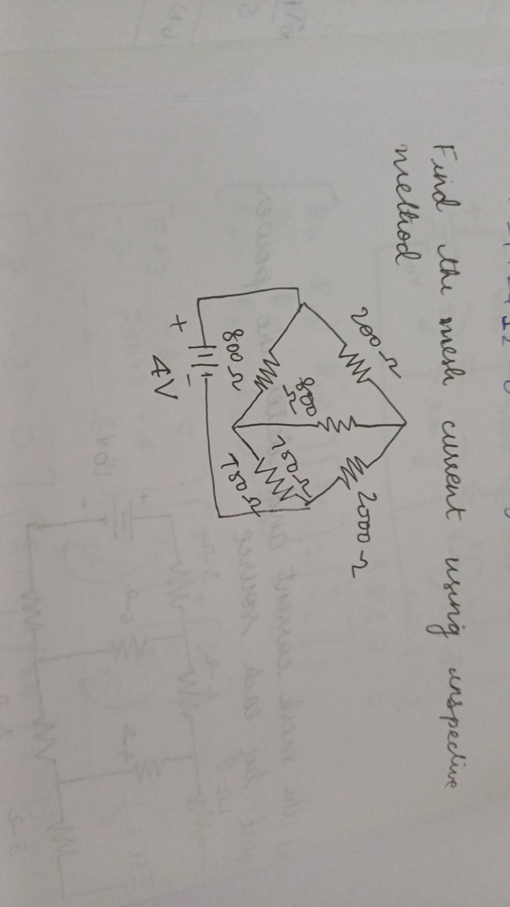 Find the mesh current using unspective method