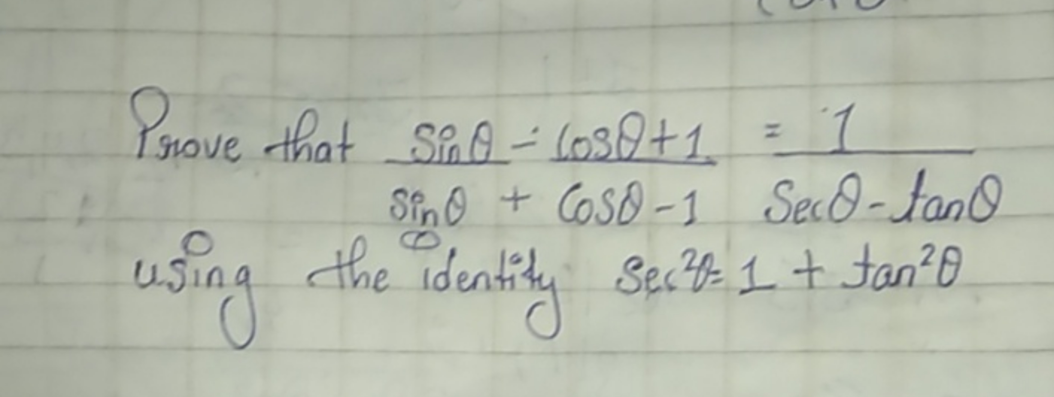  using the identity sec2θ=1+tan2θ