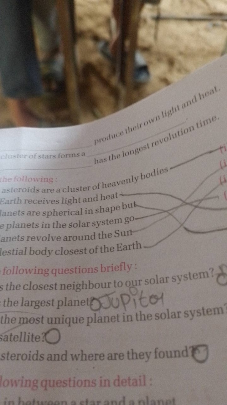 following questions briefly :
s the closest neighbour to our solar sys