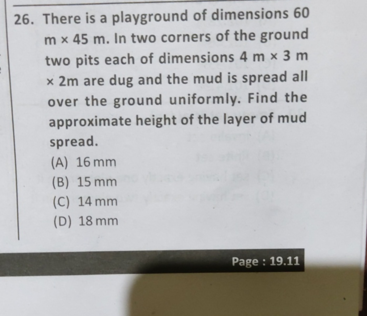 26. There is a playground of dimensions 60 m×45 m. In two corners of t