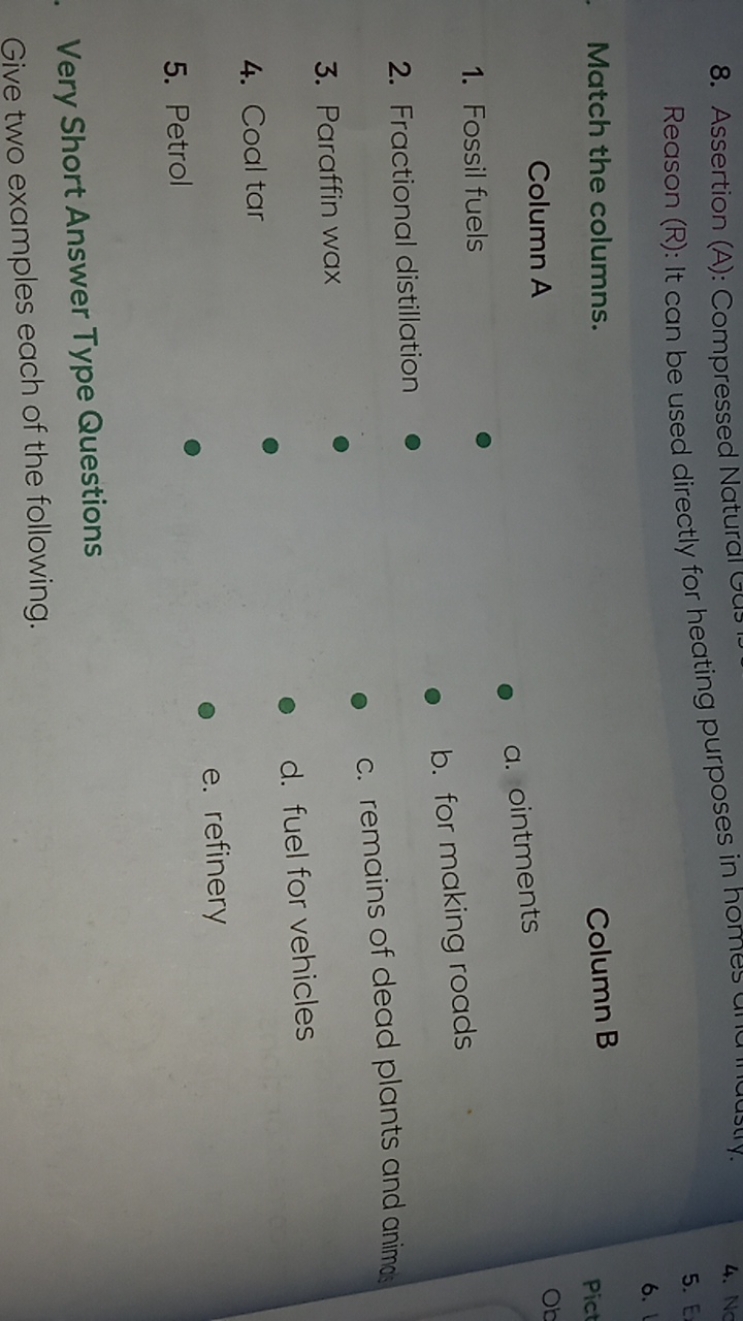 8. Assertion (A): Compressed Natura (ub Reason (R): It can be used dir