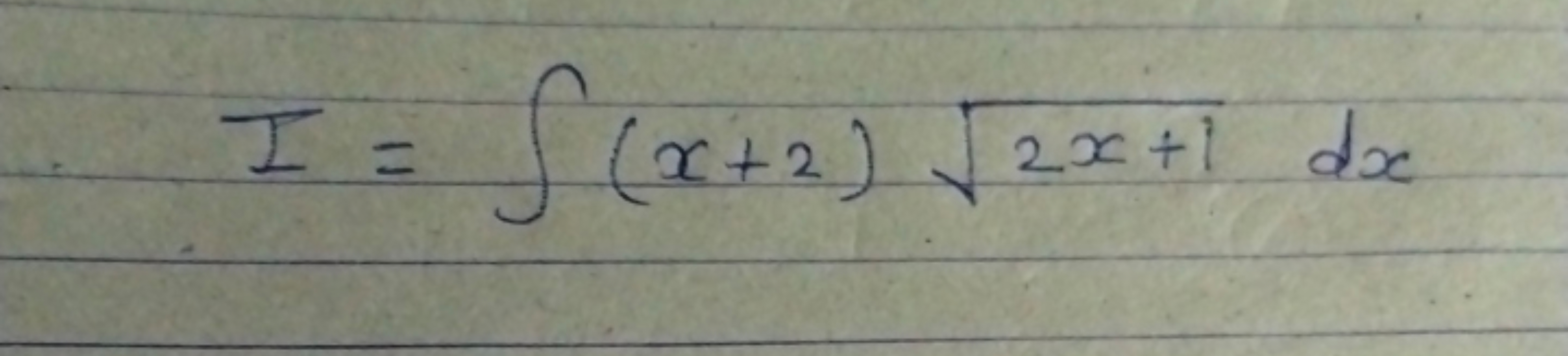 I=∫(x+2)2x+1​dx