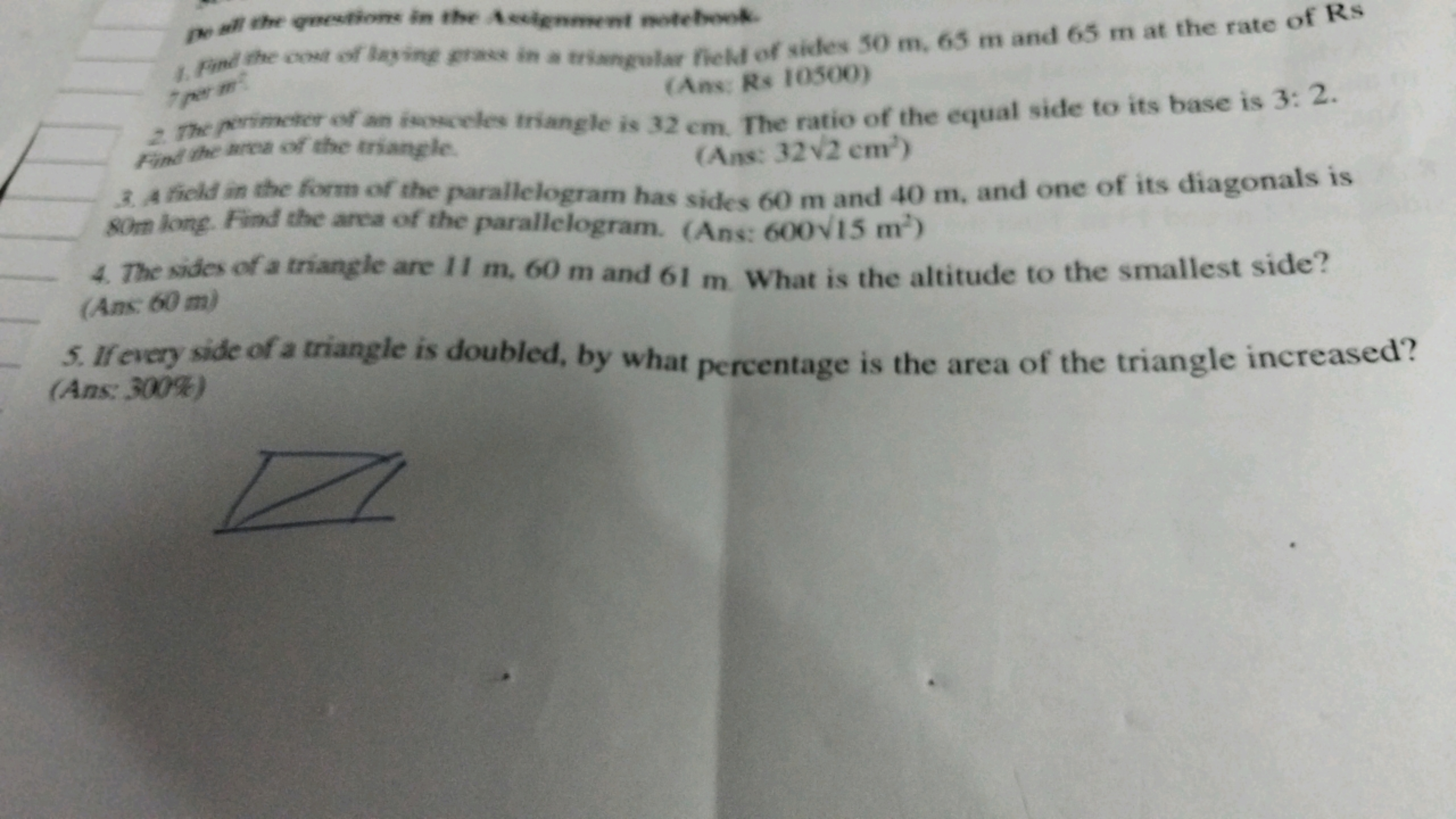 De all the questions in the Assignment notebook.
1. Find the cost of l