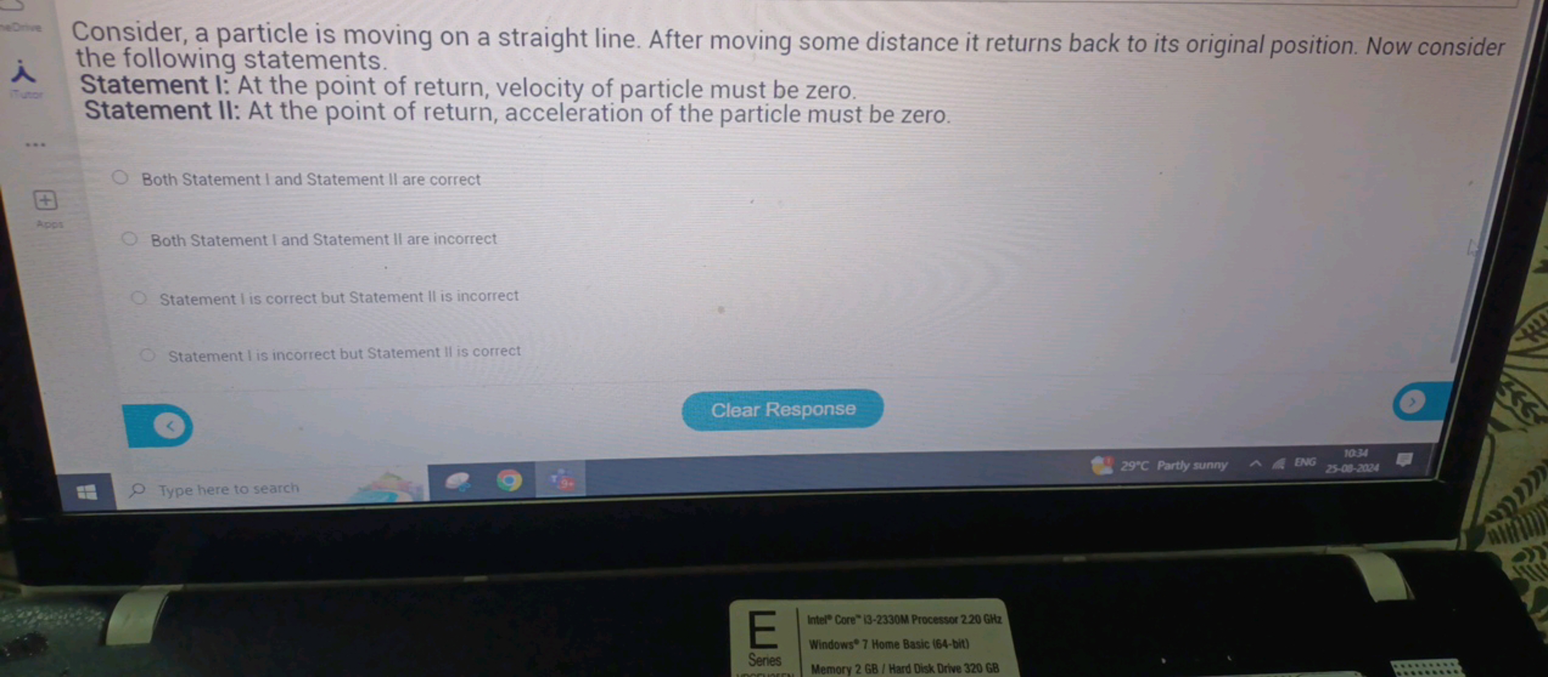 Drive Consider, a particle is moving on a straight line. After moving 