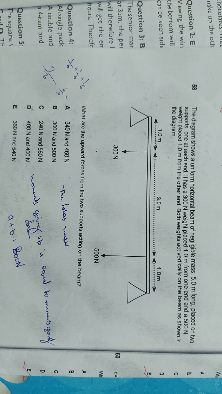 make up the orth

Question 2: E
58 The diagram shows a uniform horizon