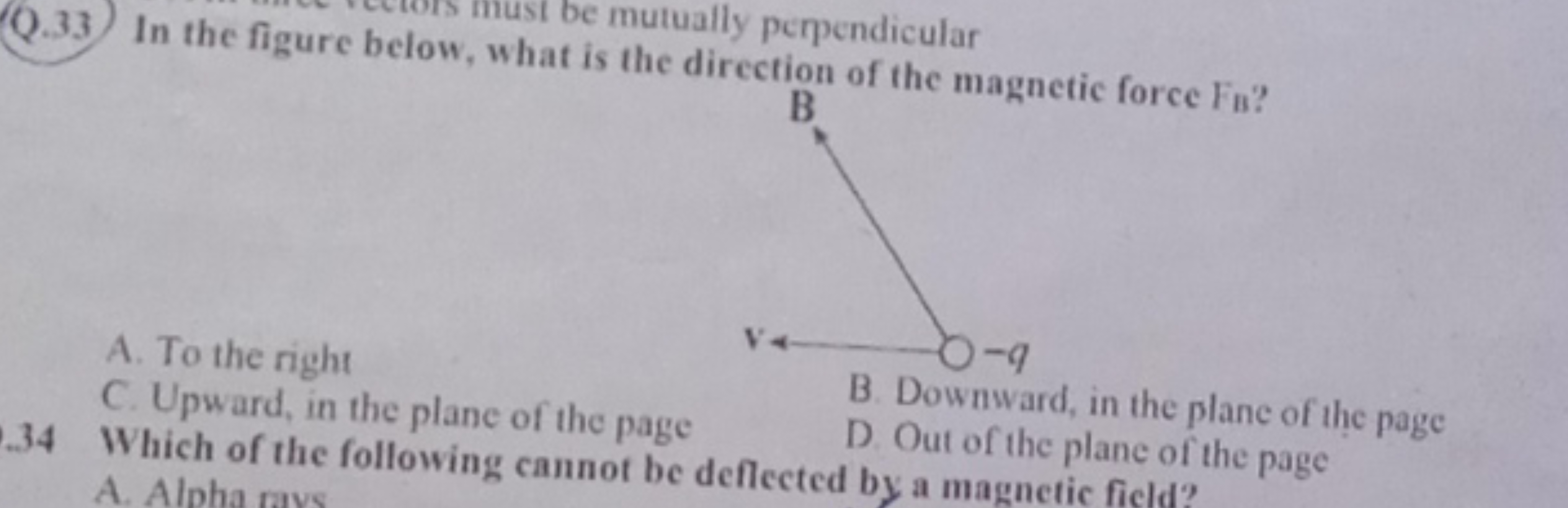 Q.33) In the figure below, what is the divendicular what is the direct