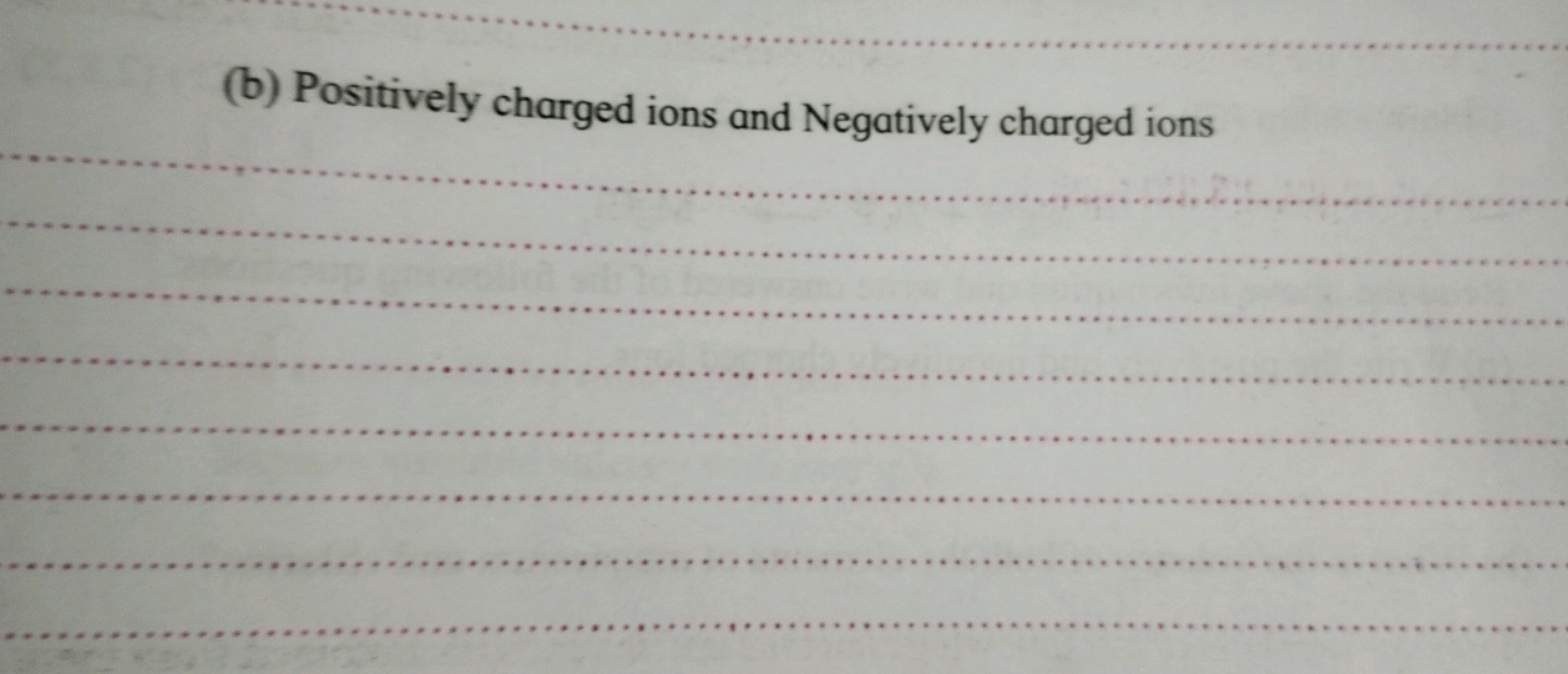 (b) Positively charged ions and Negatively charged ions