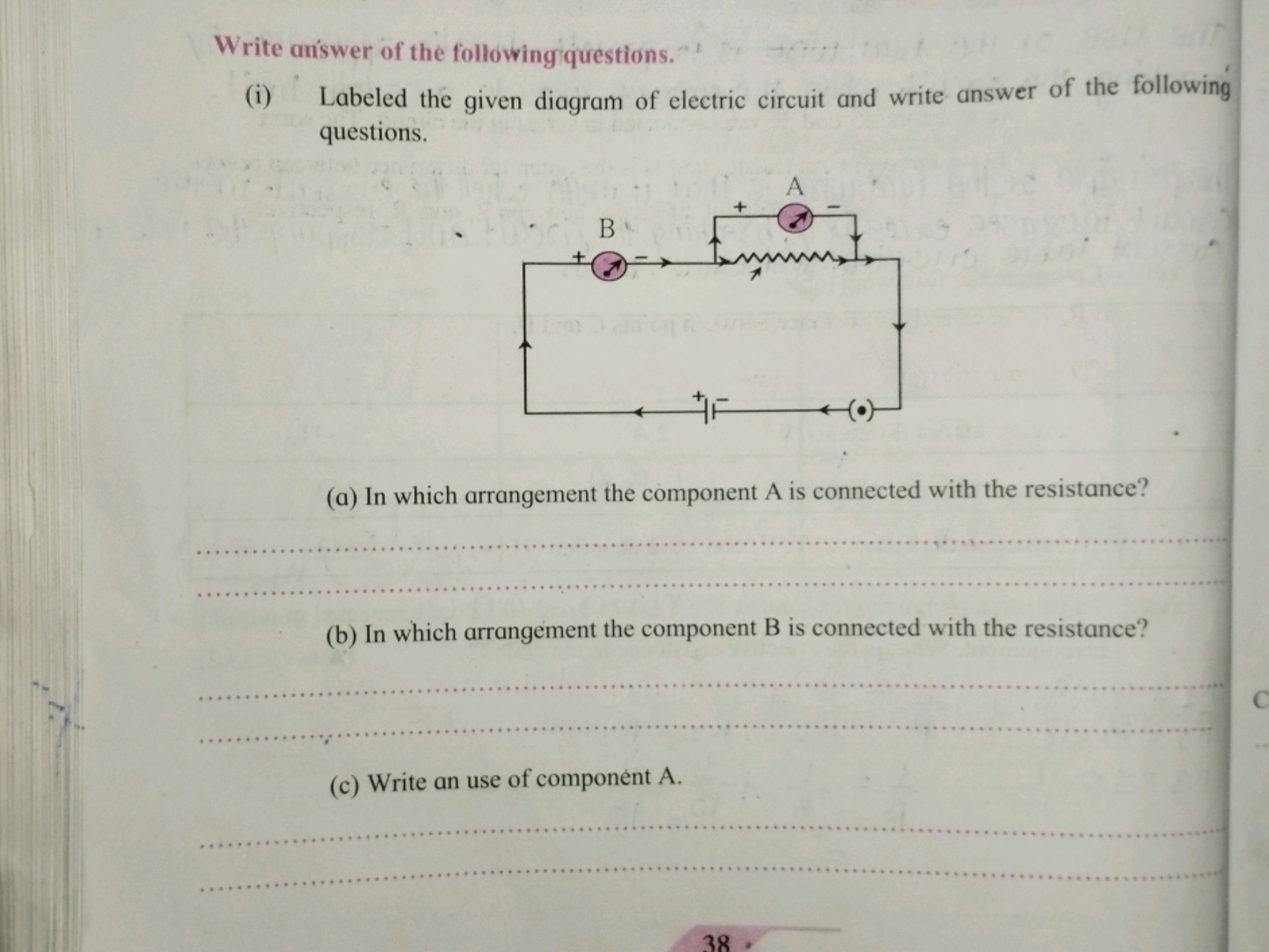 Write answer of the following questions.
(i) Labeled the given diagram