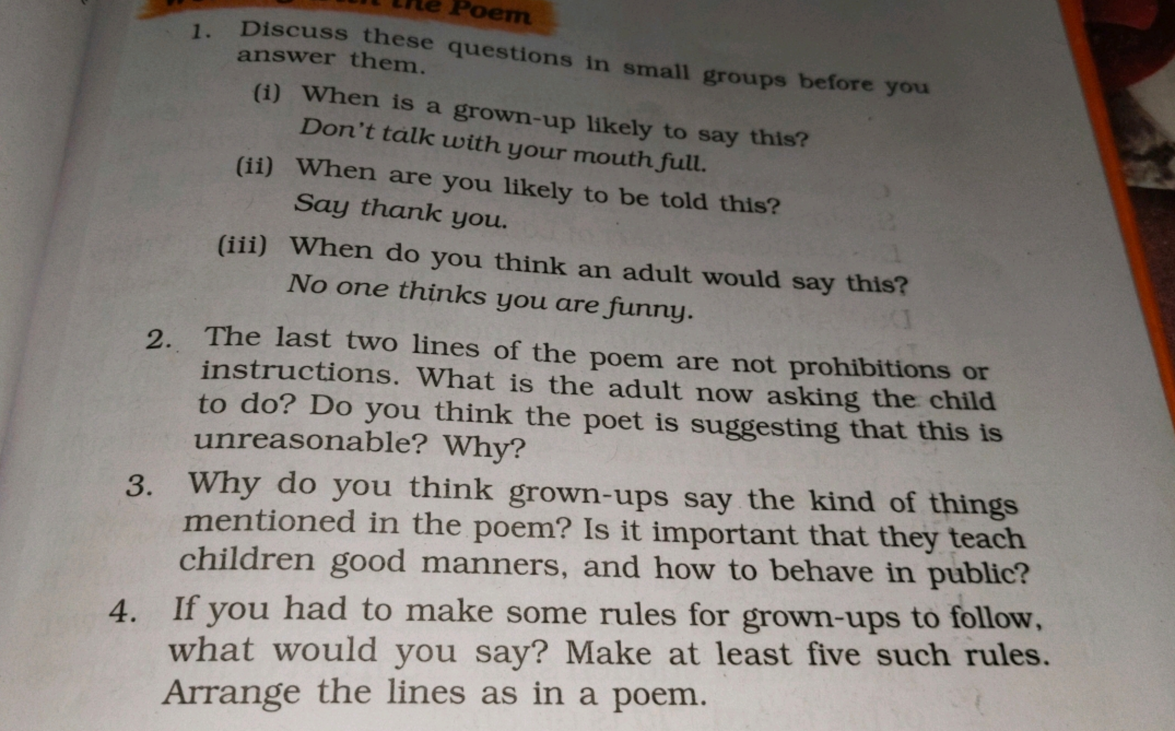 1. Discuss these questions in small groups before you answer them.
(i)