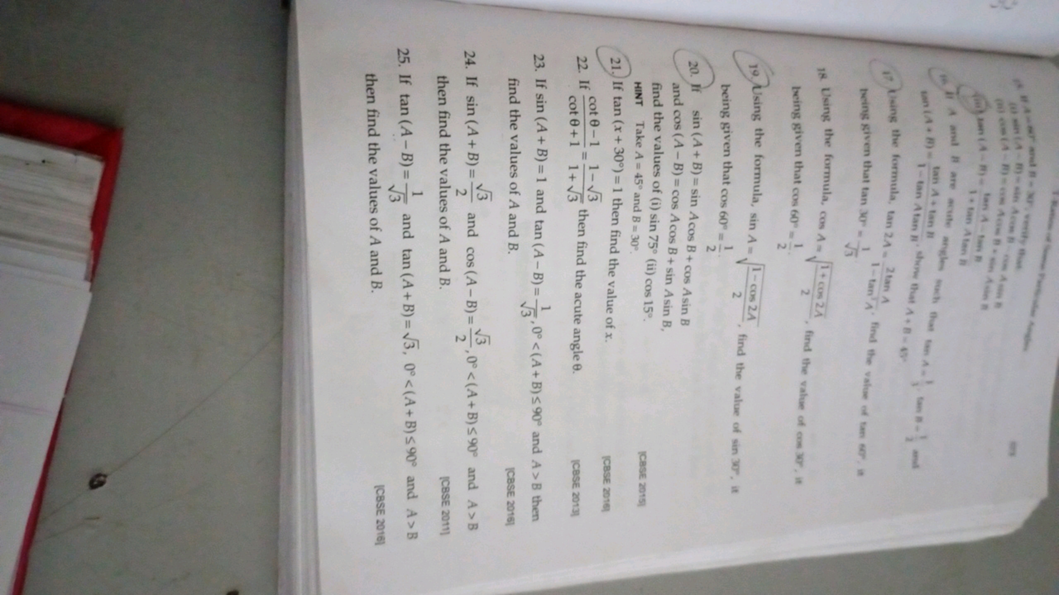 Thathes of lhave
(iii) sen(A−m)=1+tanAtanhtanA−tanB​ ann (A+B)=1−tanAt