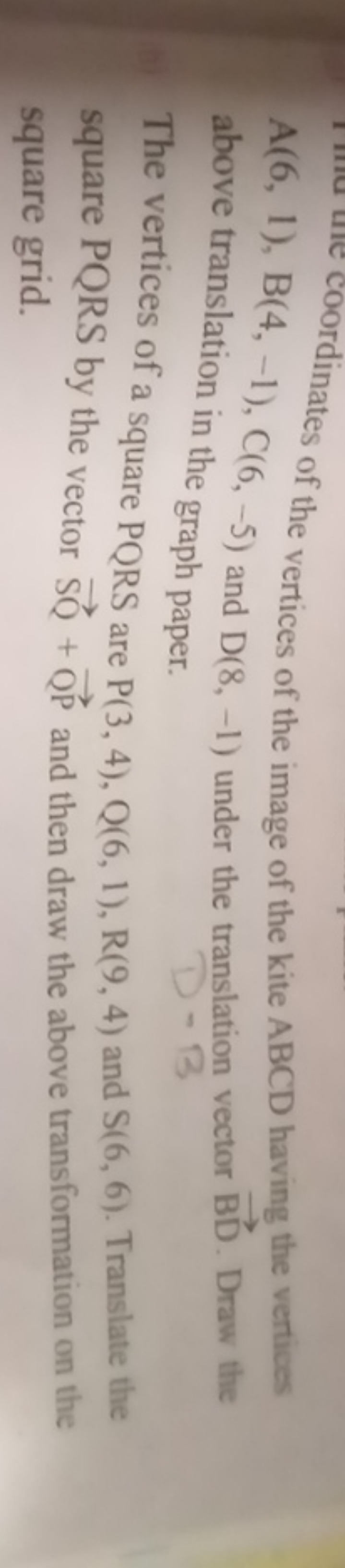 the vertices of the image of the kite ABCD having the vertices above t