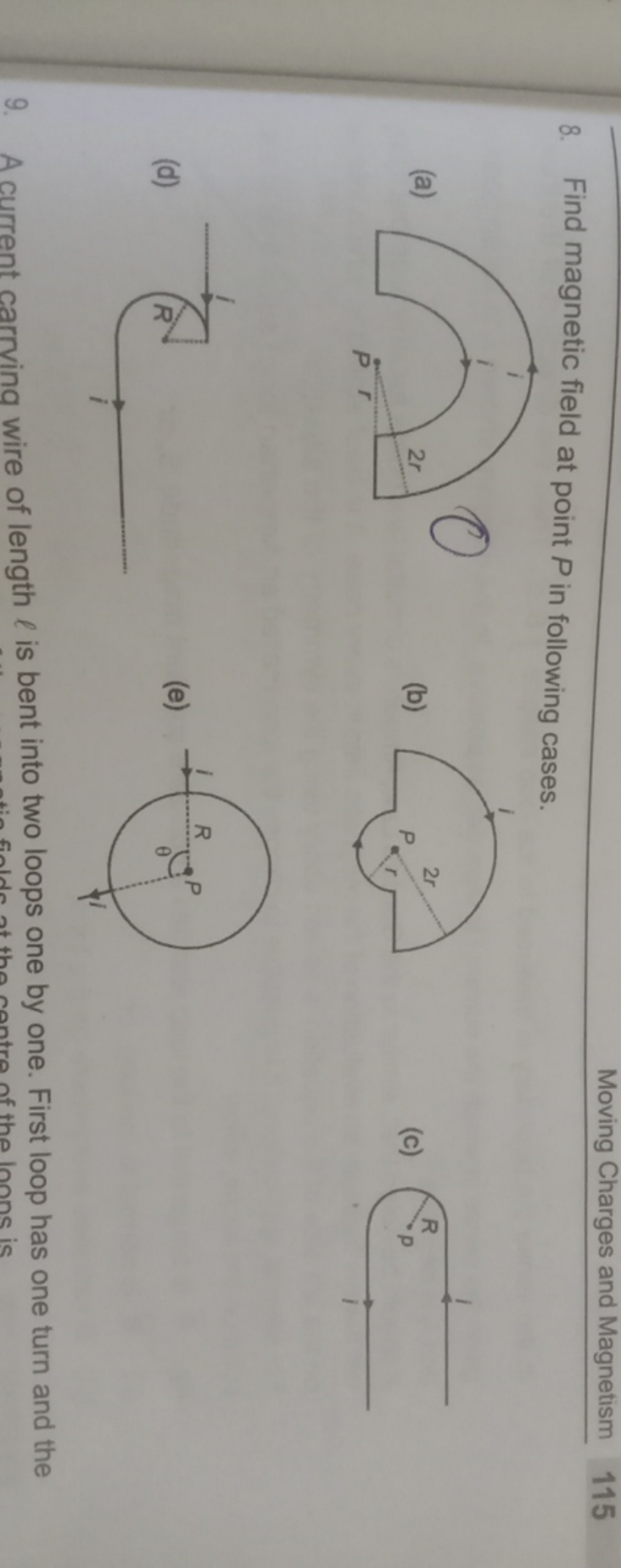 
Moving Charges and Magnetism
1158. Find magnetic field at point P in 