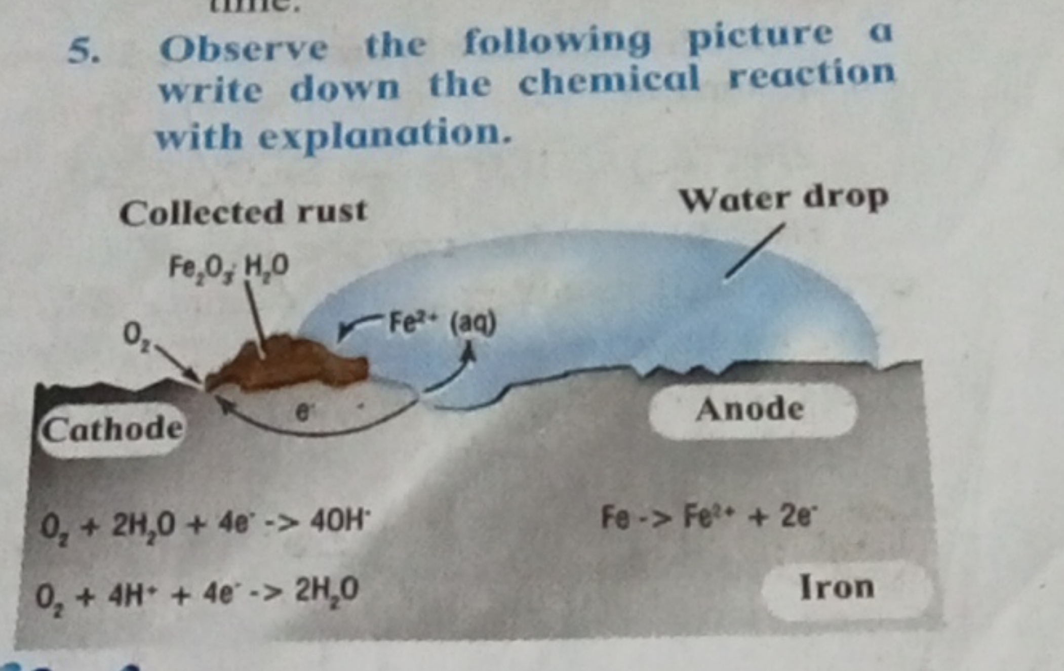 5. Observe the following picture a write down the chemical reaction wi