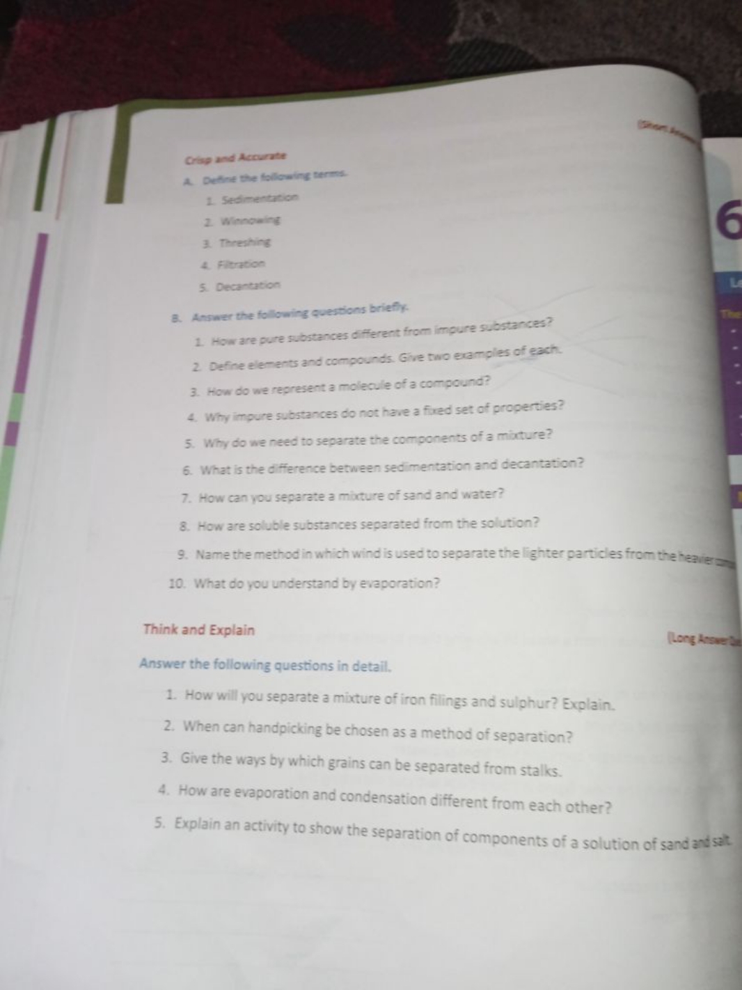 Crisg and Accurate
a. Defint the following terms
1. Sedimentation
2. W