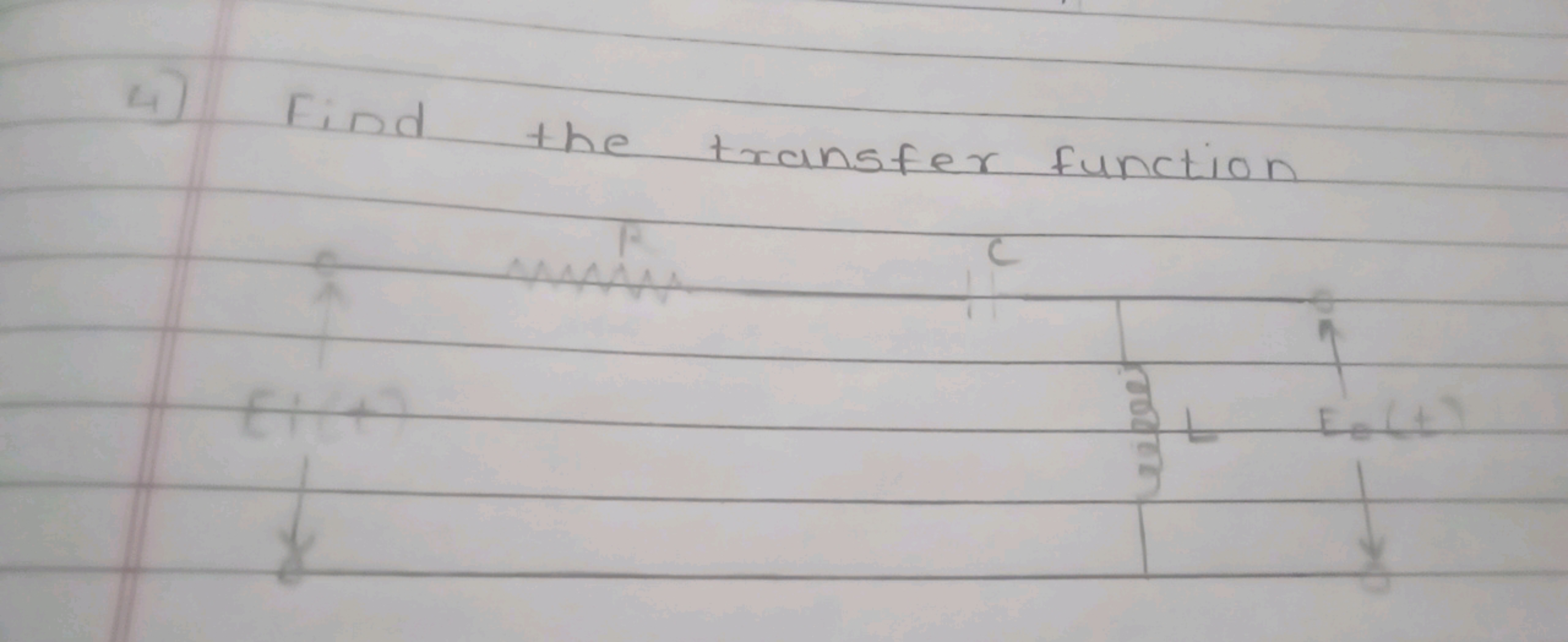 4) Find the transfer function