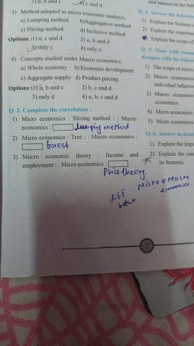 3) a,b and c
4) c and d
and interest on her bar
3) Method adopted in m