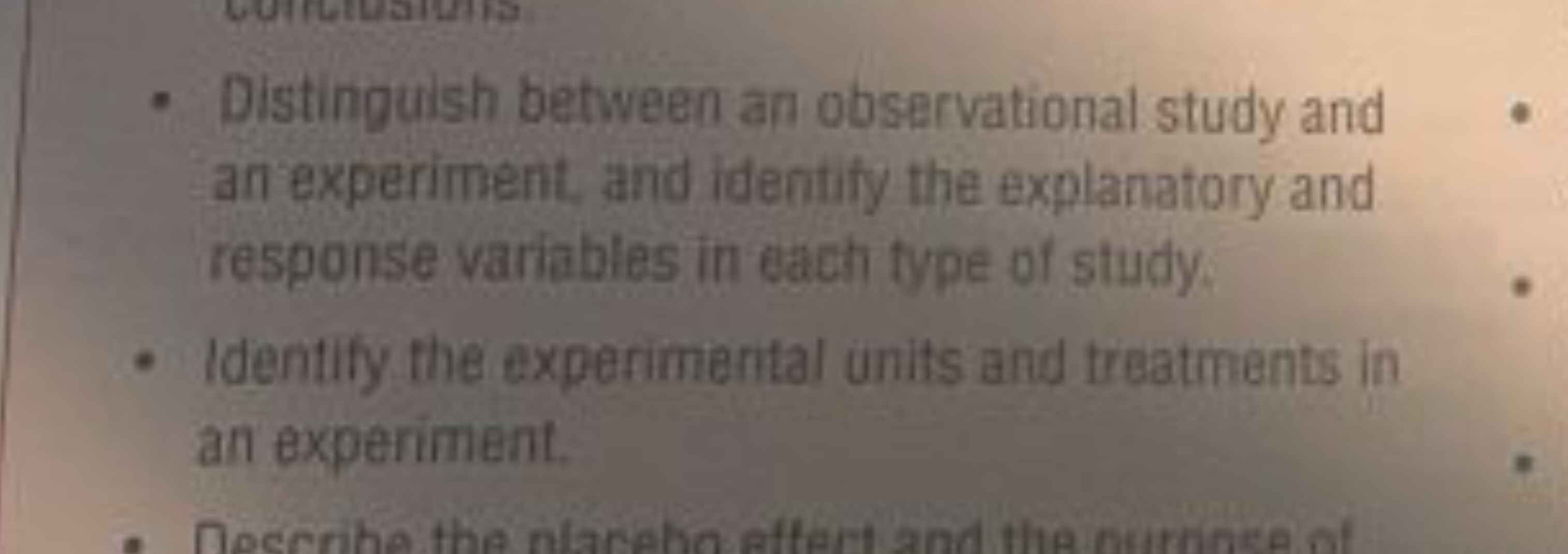 - Distinguish between an observational study and an experiment, and id