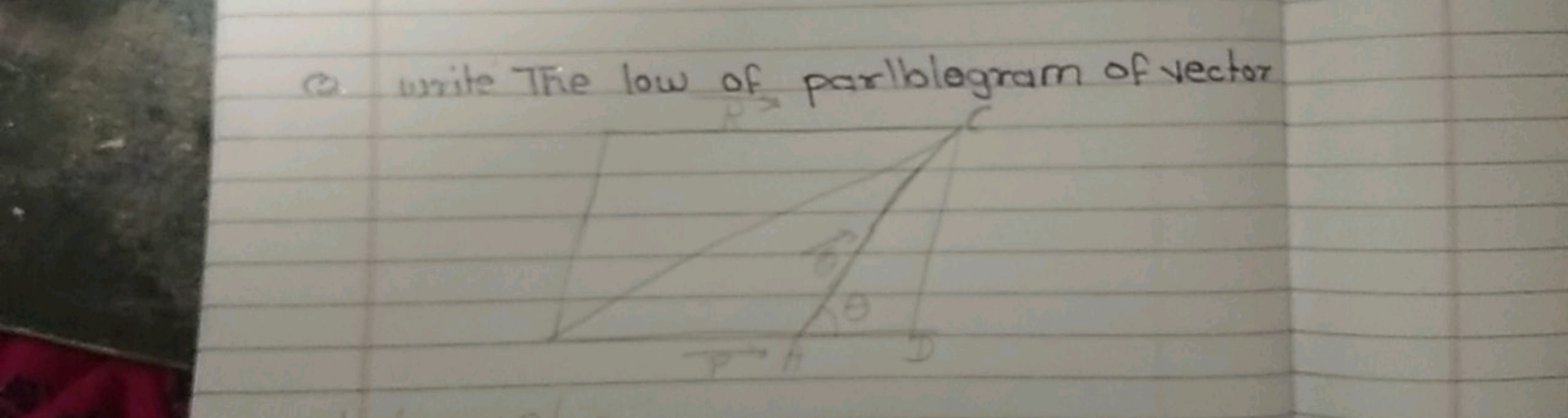 (a) write The low of parlblegram of vector