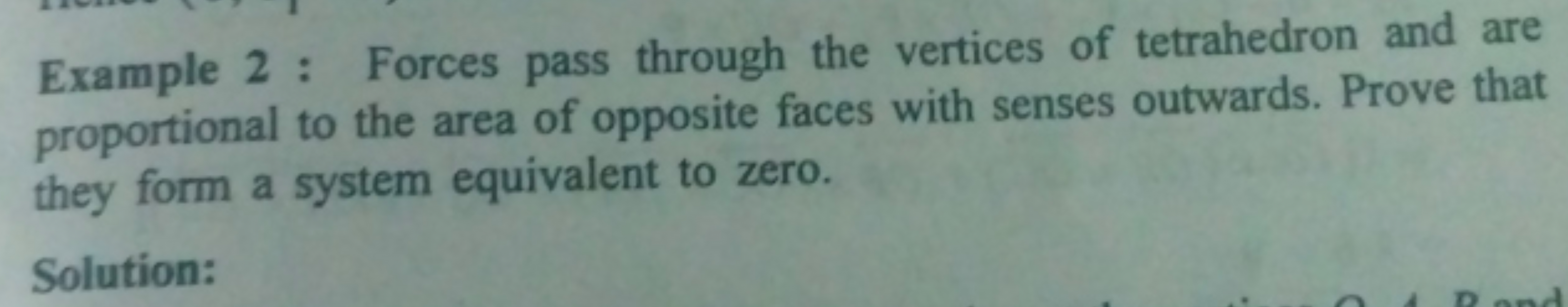 Example 2 : Forces pass through the vertices of tetrahedron and are pr