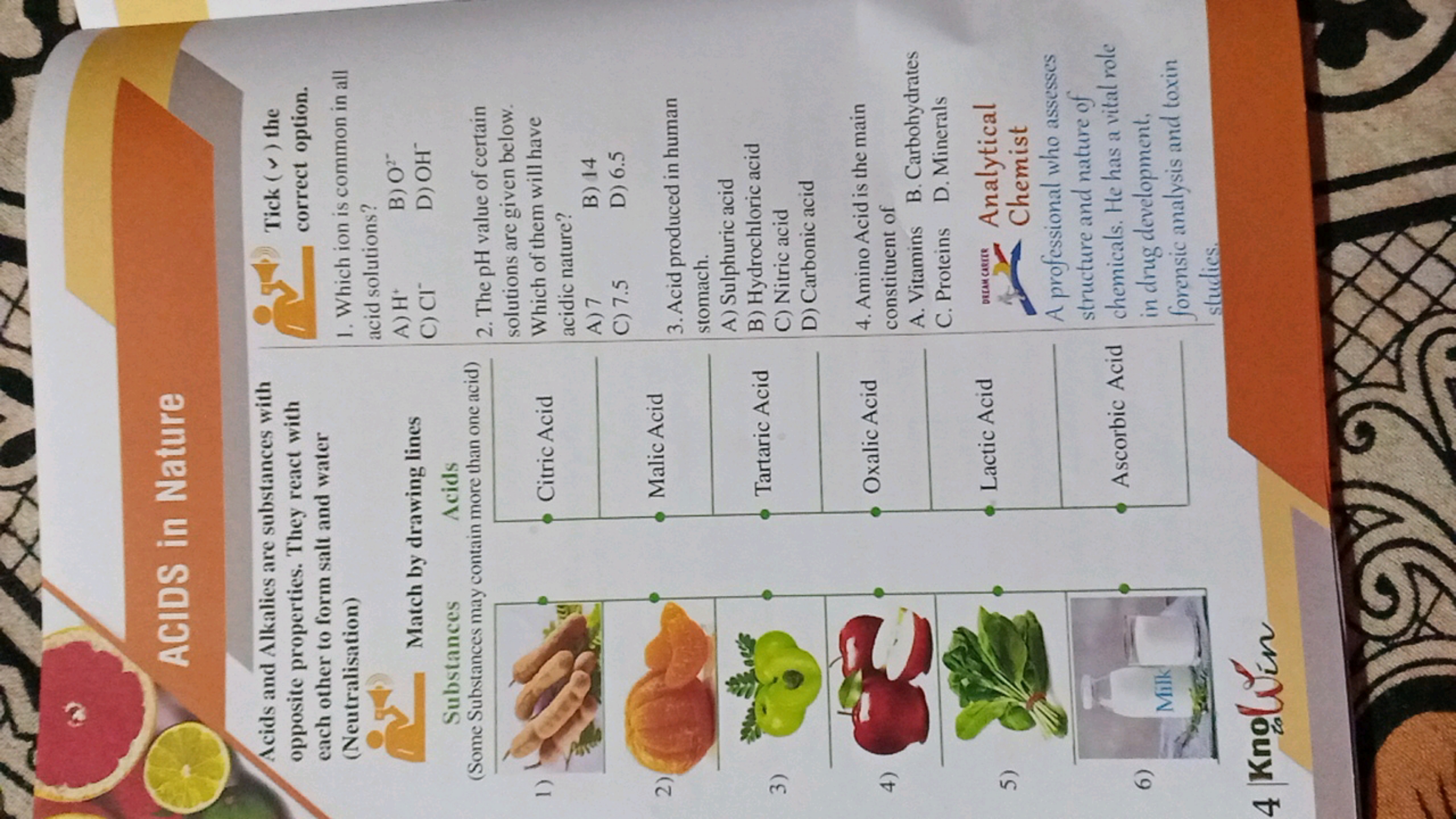 ACIDS in Nature
Acids and Alkalies are substances with
opposite proper