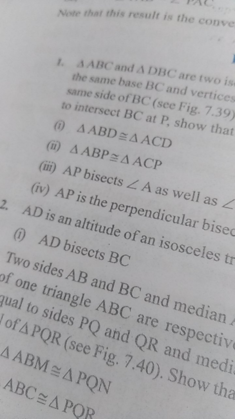 Note that this result is the conve
1. △ABC and △DBC are two is the sam