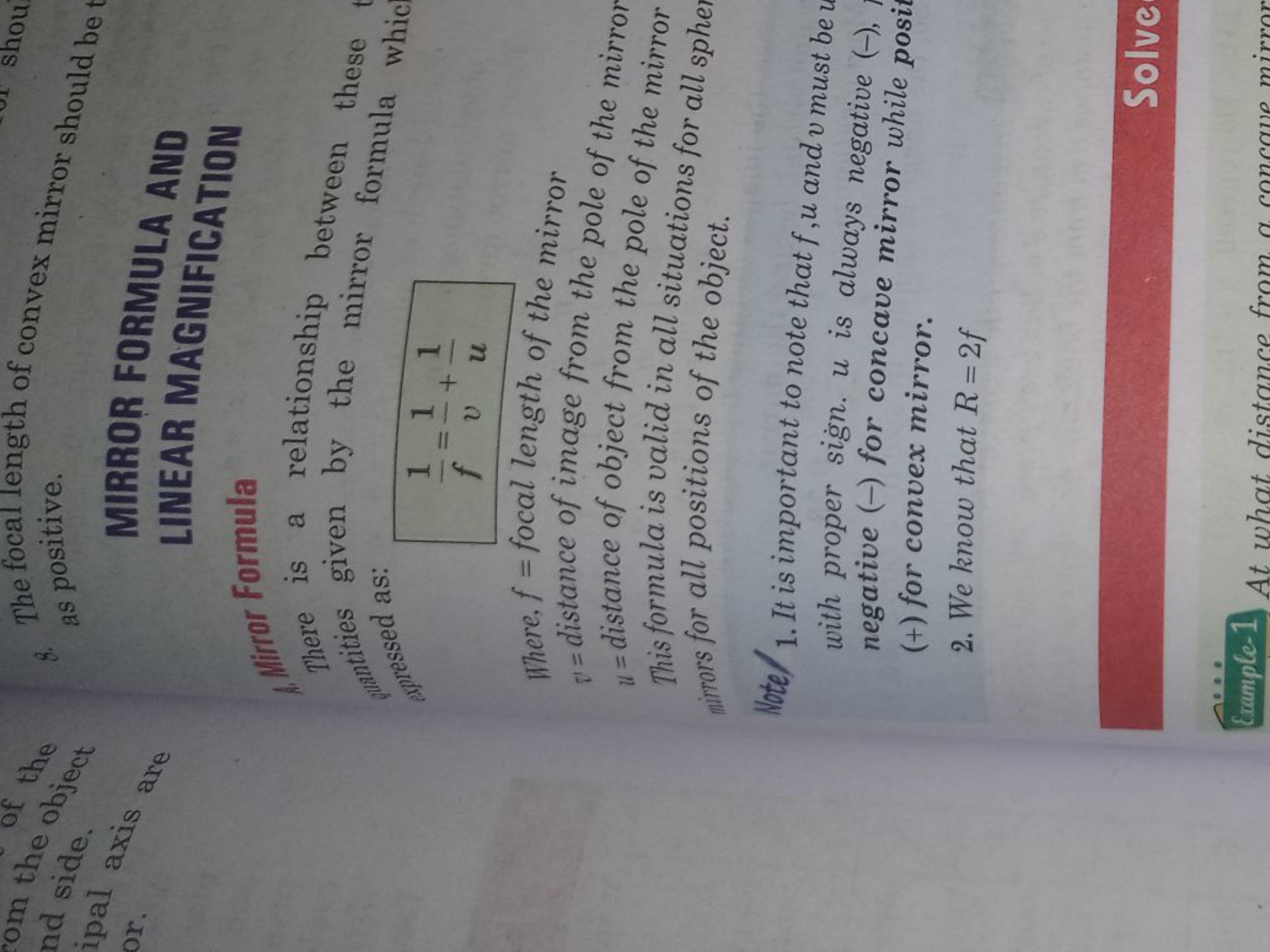 8. The focal length of convex mirror should be t as positive.
shou

MI