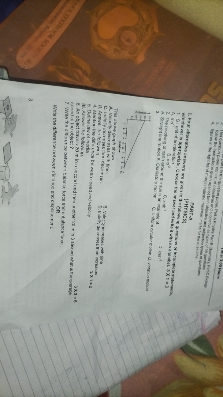 2. This question paper in the question paper, Part-A Physics, Part-B C